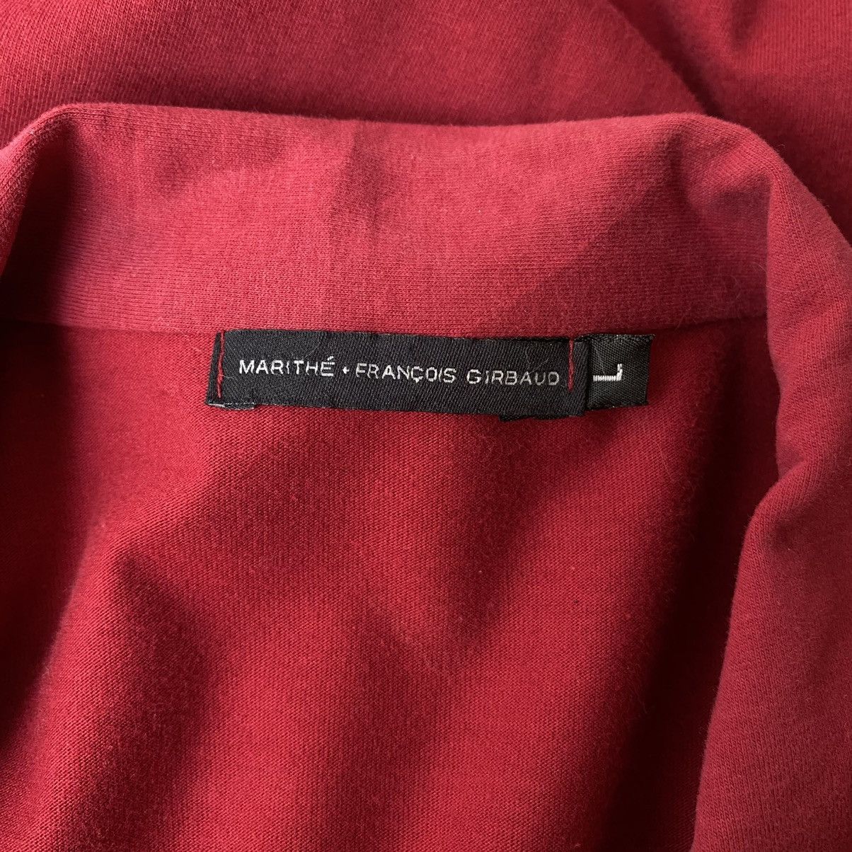 Marithe + Francois Girbaud MARITHE FRANÇOIS GIRBAUD Red Zip-Detail Long Sleeve Shirt Size US L / EU 52-54 / 3 - 12 Thumbnail