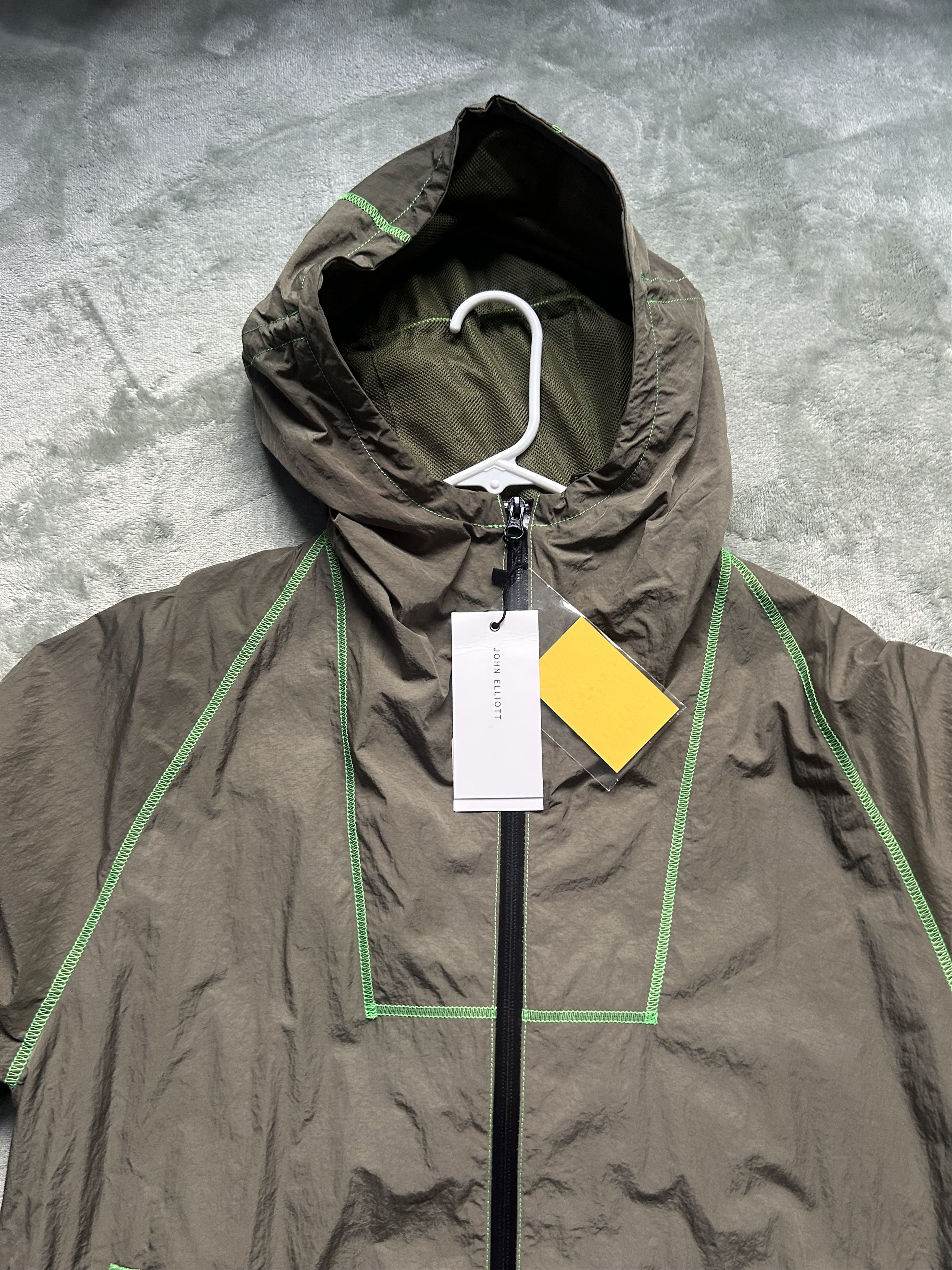 John Elliott John Elliott High Shrunk Nylon Full Zip Olive X Neon Green Size US S / EU 44-46 / 1 - 4 Thumbnail