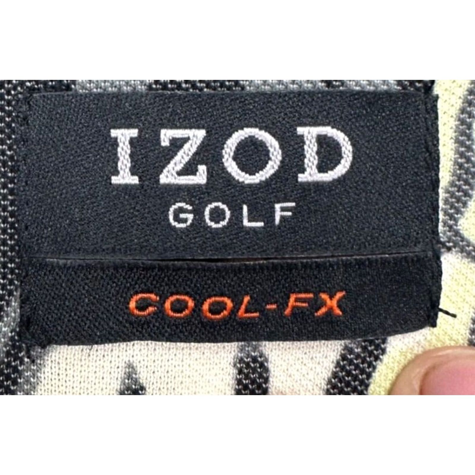 Izod Izod Golf Shirts Adult Large Cool-Fx Black Floral Nylon Blend Polo Rugby Mens Size US L / EU 52-54 / 3 - 4 Thumbnail