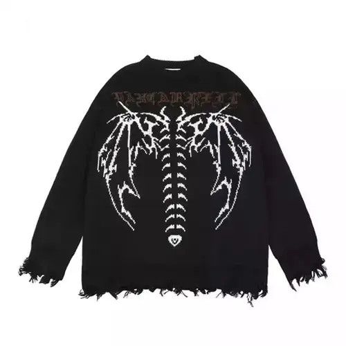 Other Skeleton Bat Print Knitted Sweater Size US XL / EU 56 / 4 - 1 Thumbnail