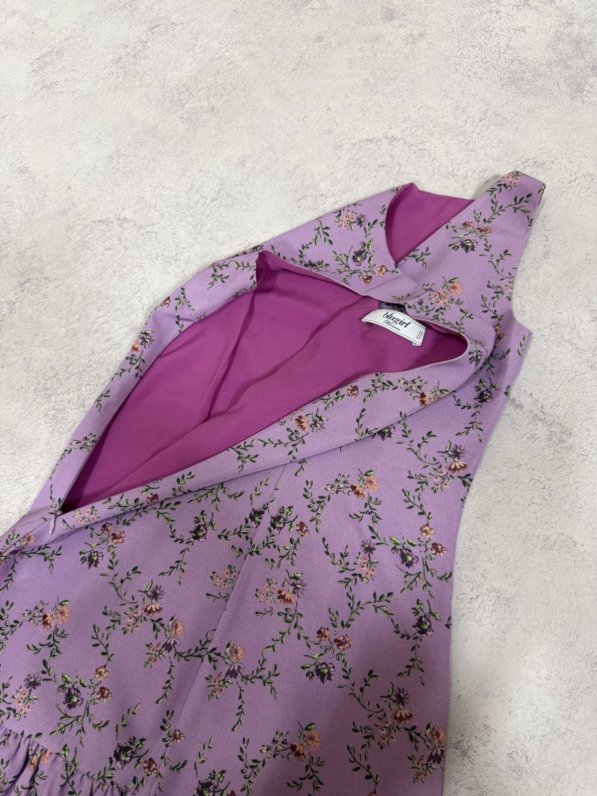 Blumarine Blugirl Blumarine Purple Sleeveless Floral Mini Dress Size XS / US 0-2 / IT 36-38 - 13 Thumbnail