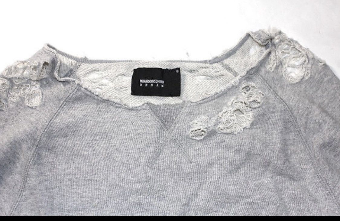 Maison MIHARA YASUHIRO MIHARA YASUHIRO Grey distressed long sleeve sweatshirt Size XS / US 0-2 / IT 36-38 - 5 Thumbnail