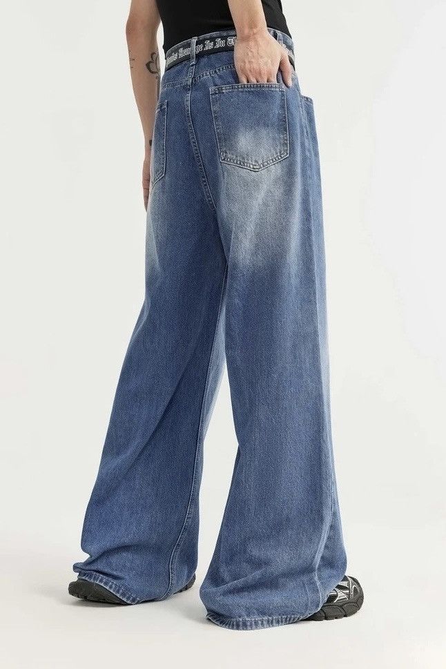 Men Washed Baggy Denim