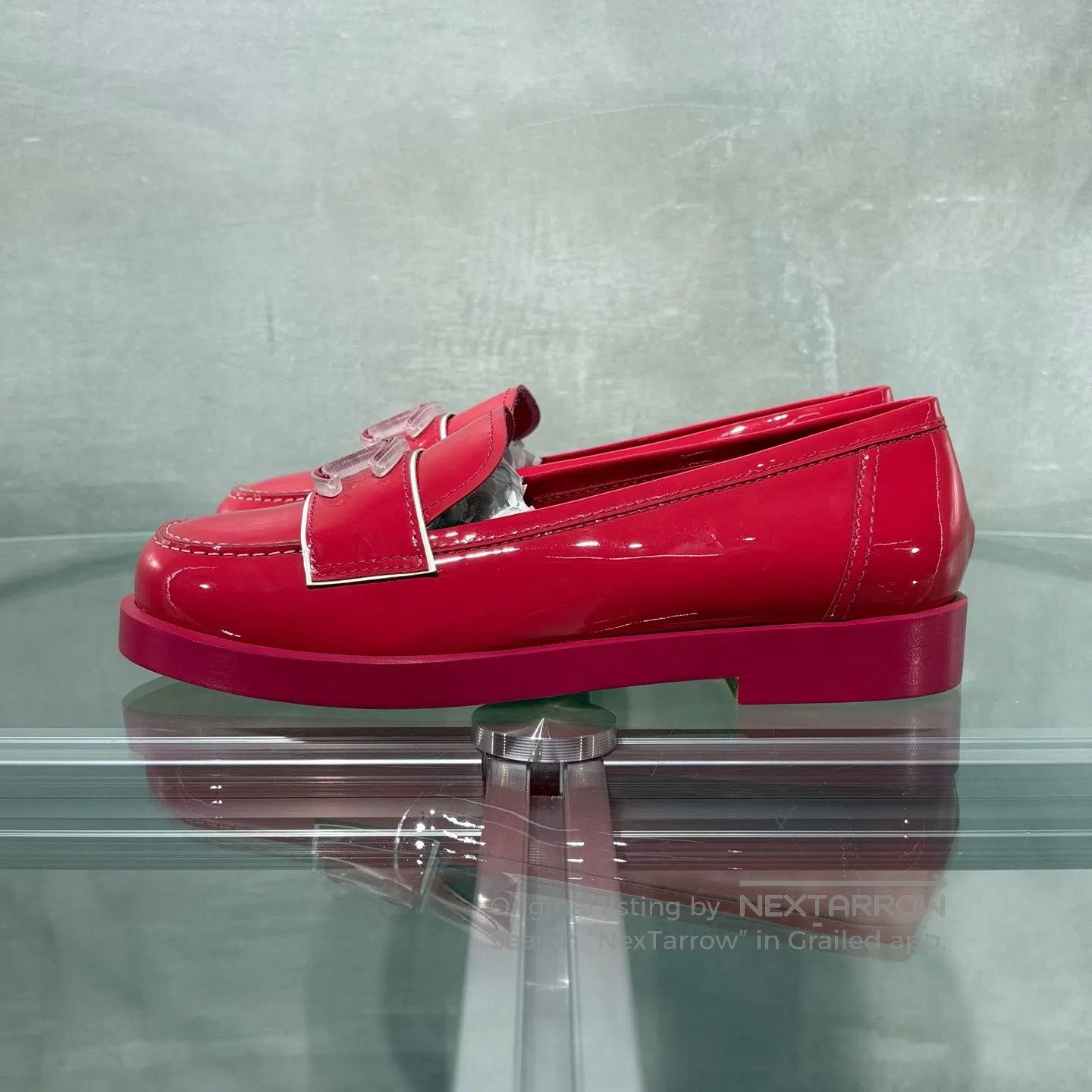 Chanel Chanel Double C Lacquer Leather Lefu Shoes in Rose Red Size US 5 / IT 35 - 3 Thumbnail