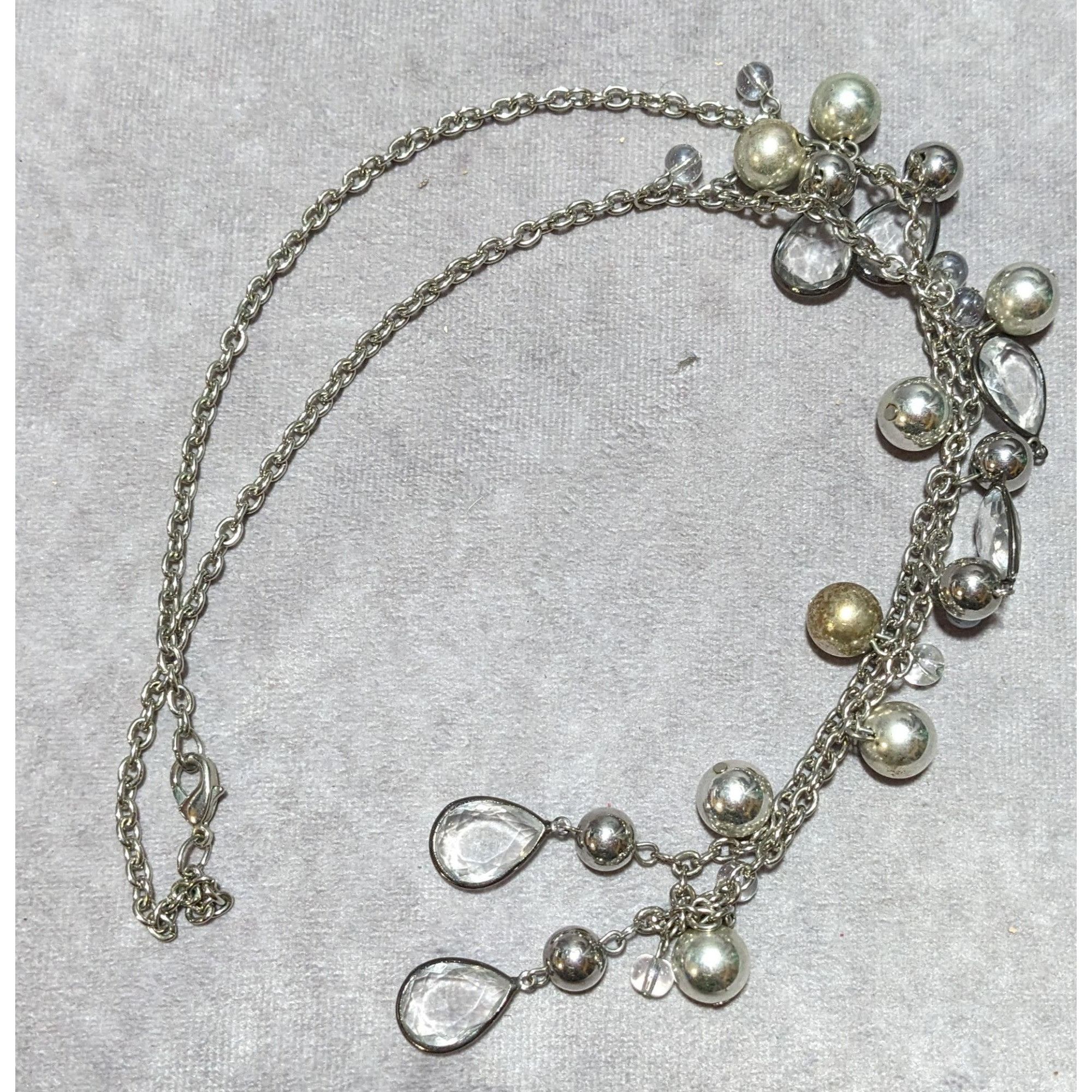 Other Silver Gemmed Teardrop Charm Necklace Size ONE SIZE - 7 Thumbnail