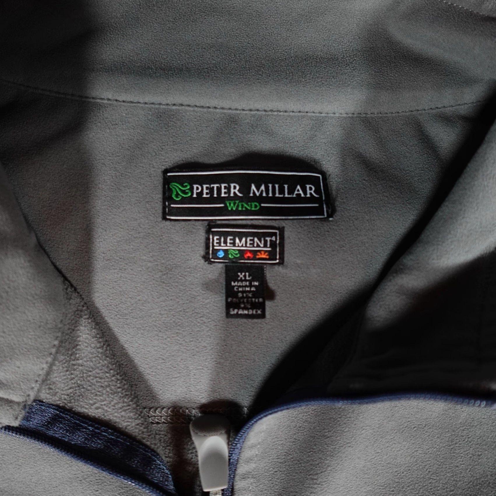 Peter Millar Peter Millar Wind Element 4 1/4 Zip Pullover Mens XL Fleece Golf Gray Shirt Size US XL / EU 56 / 4 - 4 Thumbnail