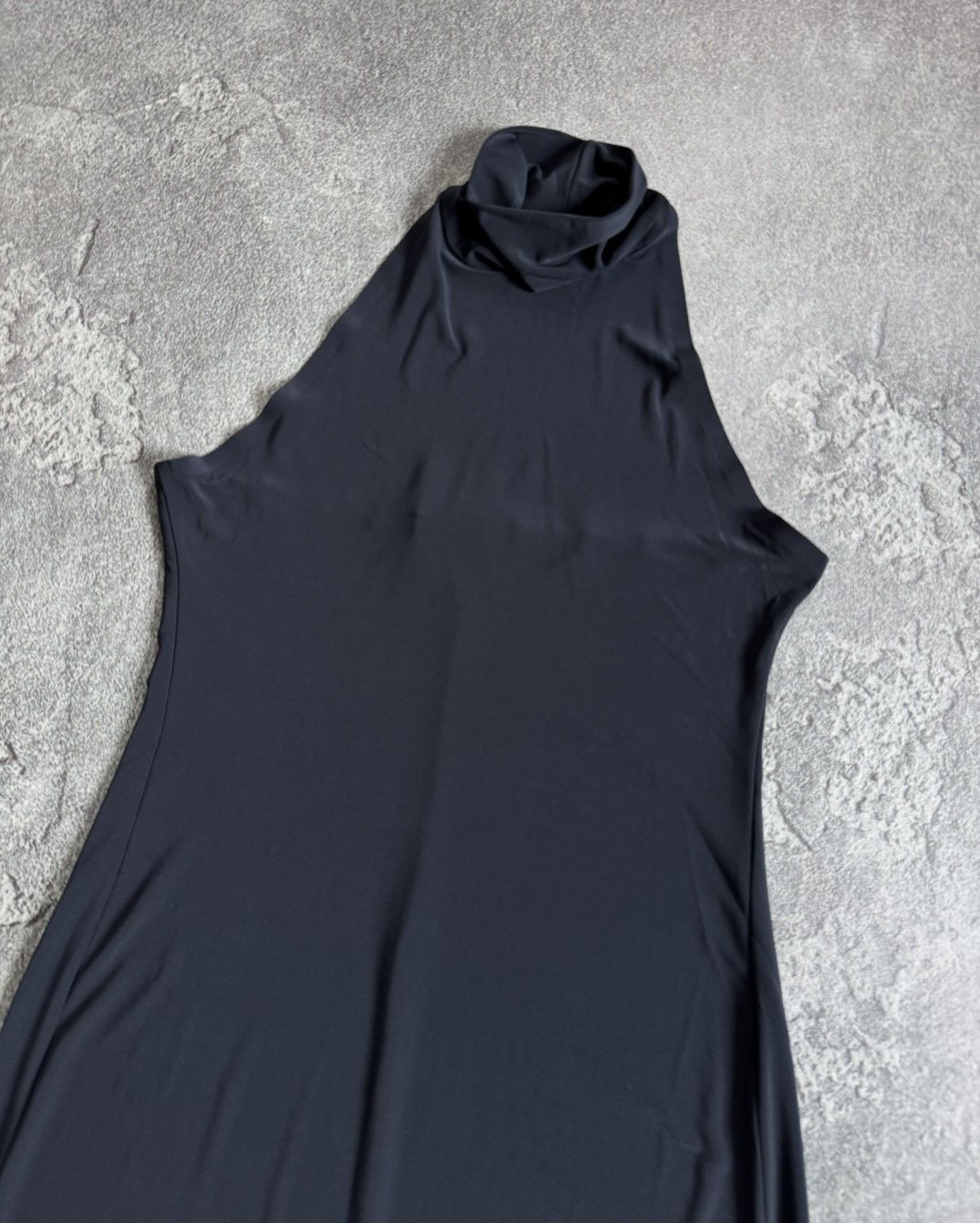 Norma Kamali Norma Kamali S Halter Turtle Side Slit Gown Dress 👗 Size S / US 4 / IT 40 - 8 Thumbnail
