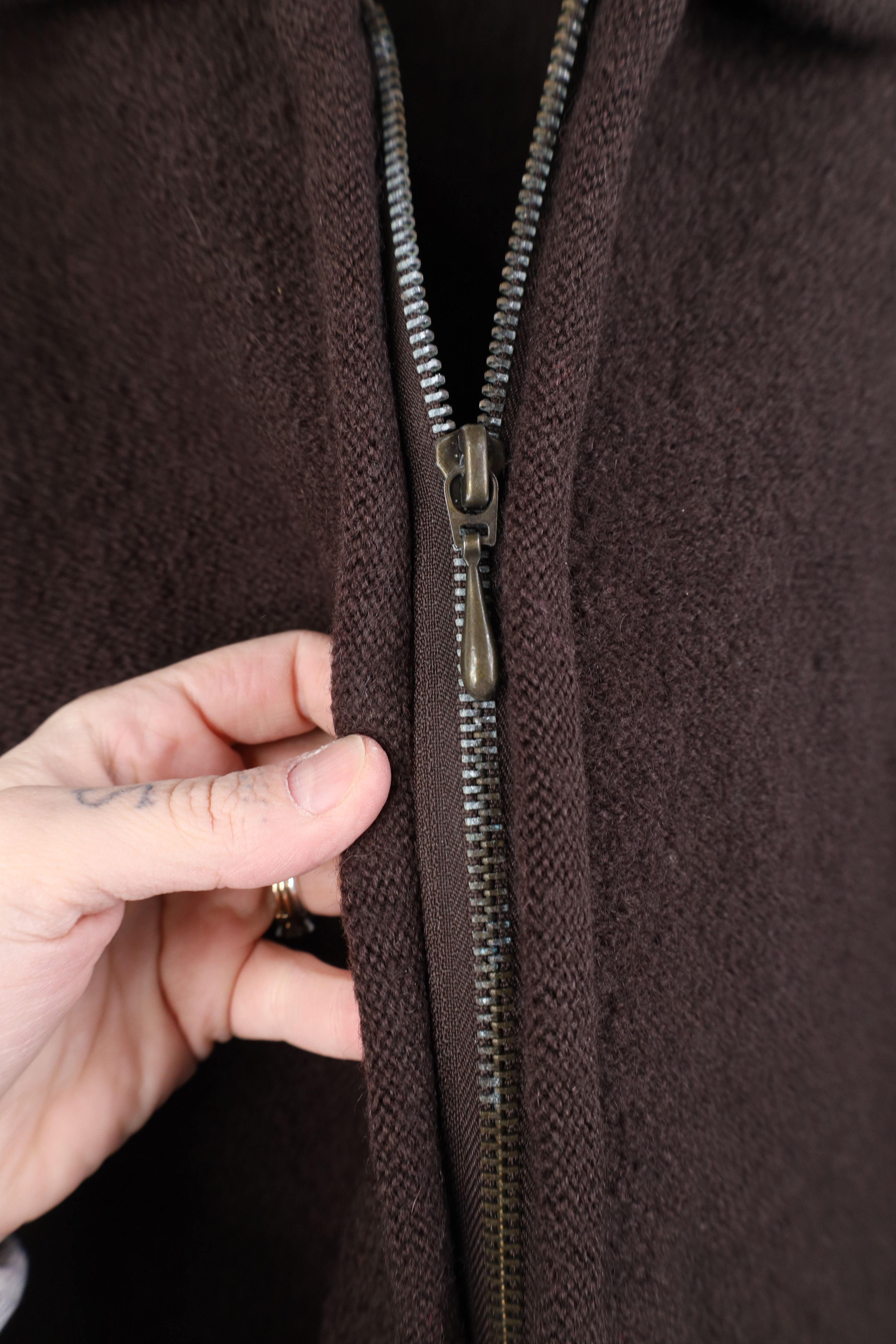 Vintage Vintage 90s Streetwear Knit Full Zip Sweater Jacket Brown Size XL / US 12-14 / IT 48-50 - 8 Thumbnail
