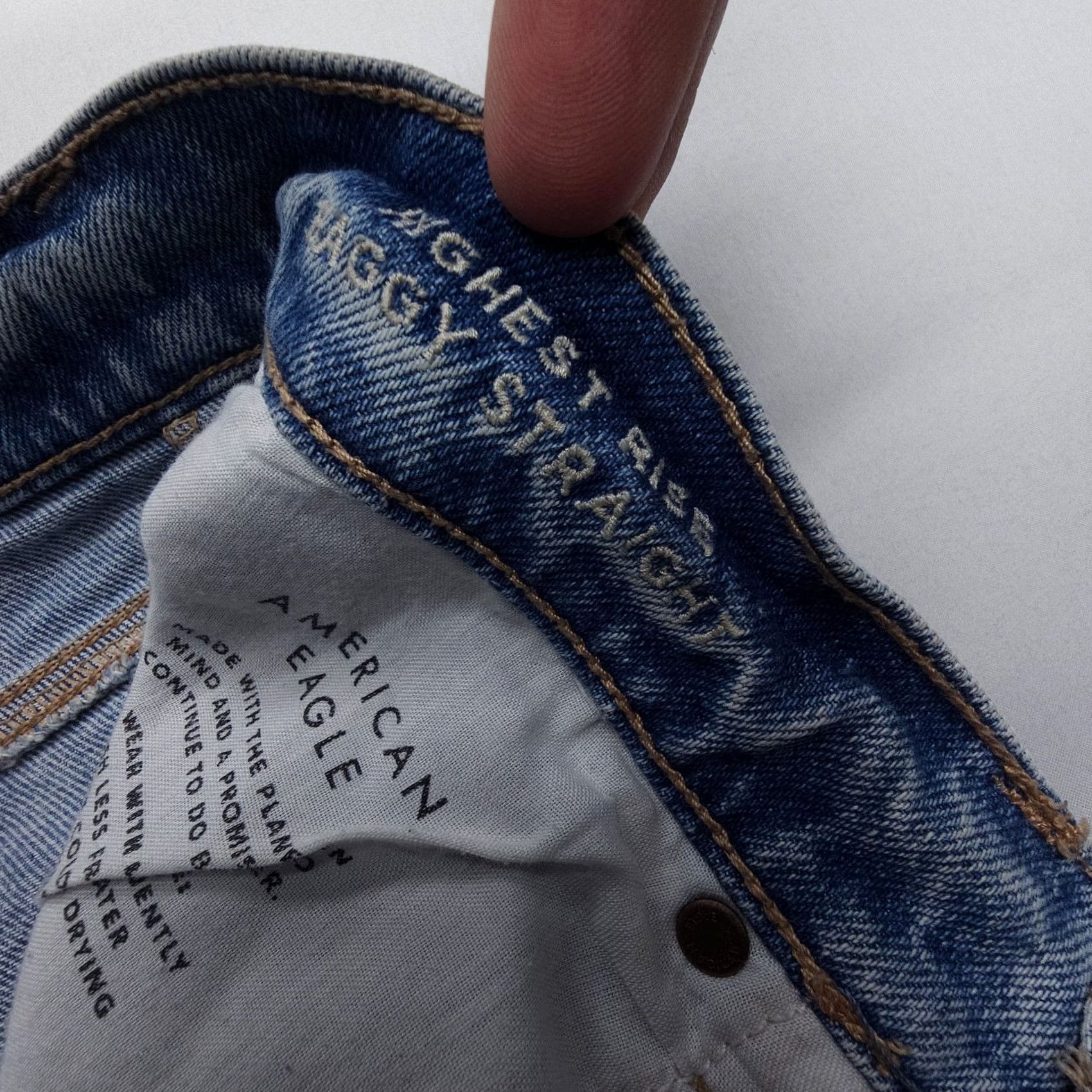 American Eagle Outfitters American Eagle Jeans Blue Size 8 Highest Rise Baggy Straight Denim Women 90s Size 30" / US 8 / IT 44 - 3 Thumbnail