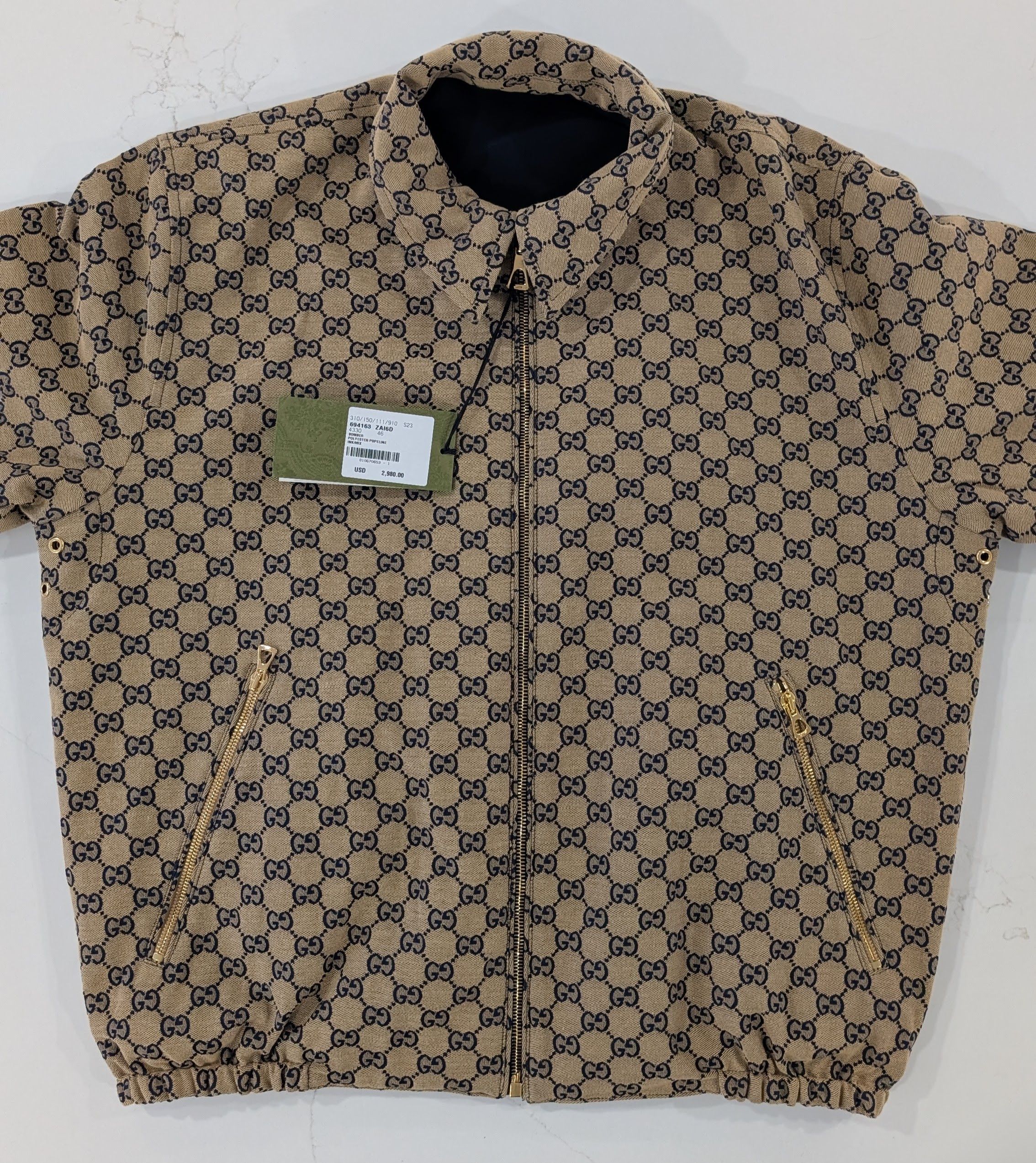 Gucci GUCCI Reversible GG Monogram Jacket Blue Beige Size US S / EU 44-46 / 1 - 6 Thumbnail