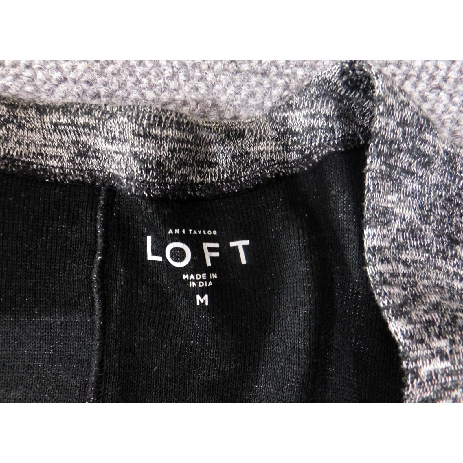 Loft LOFT Cardigan Sweater Womens Medium Open Front Short Sleeve Lightweight Layering Gray Regular Knit V-Neck Dolman Sleeve Slit Size M / US 6-8 / IT 42-44 - 5 Thumbnail