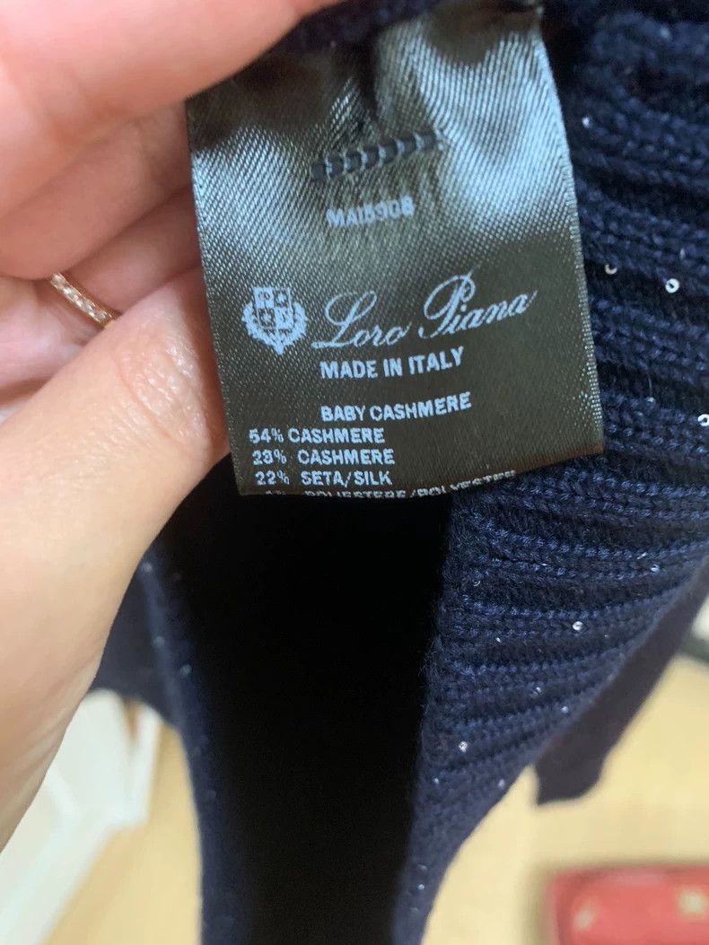 Loro Piana LORO PIANA Dark blue cashmere and silk shirt Size XS / US 0-2 / IT 36-38 - 3 Thumbnail