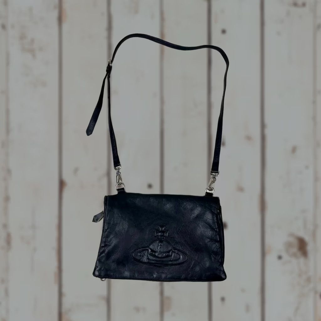 Vivienne Westwood Vivienne Westwood Shoulder Bag Black Leather Women's Logo Orb 18/28/7cm Vintage: No Size ONE SIZE - 1 Thumbnail