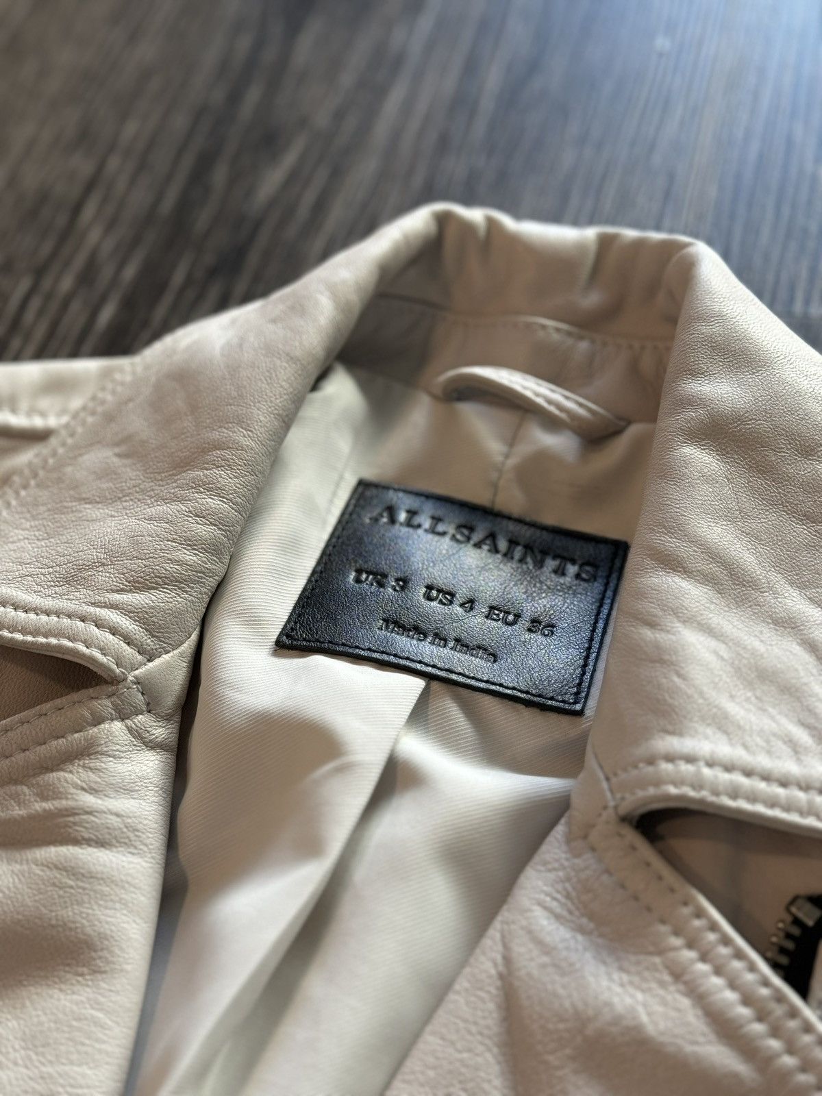 Allsaints Allsaints white leather jacket Size S / US 4 / IT 40 - 2 Thumbnail