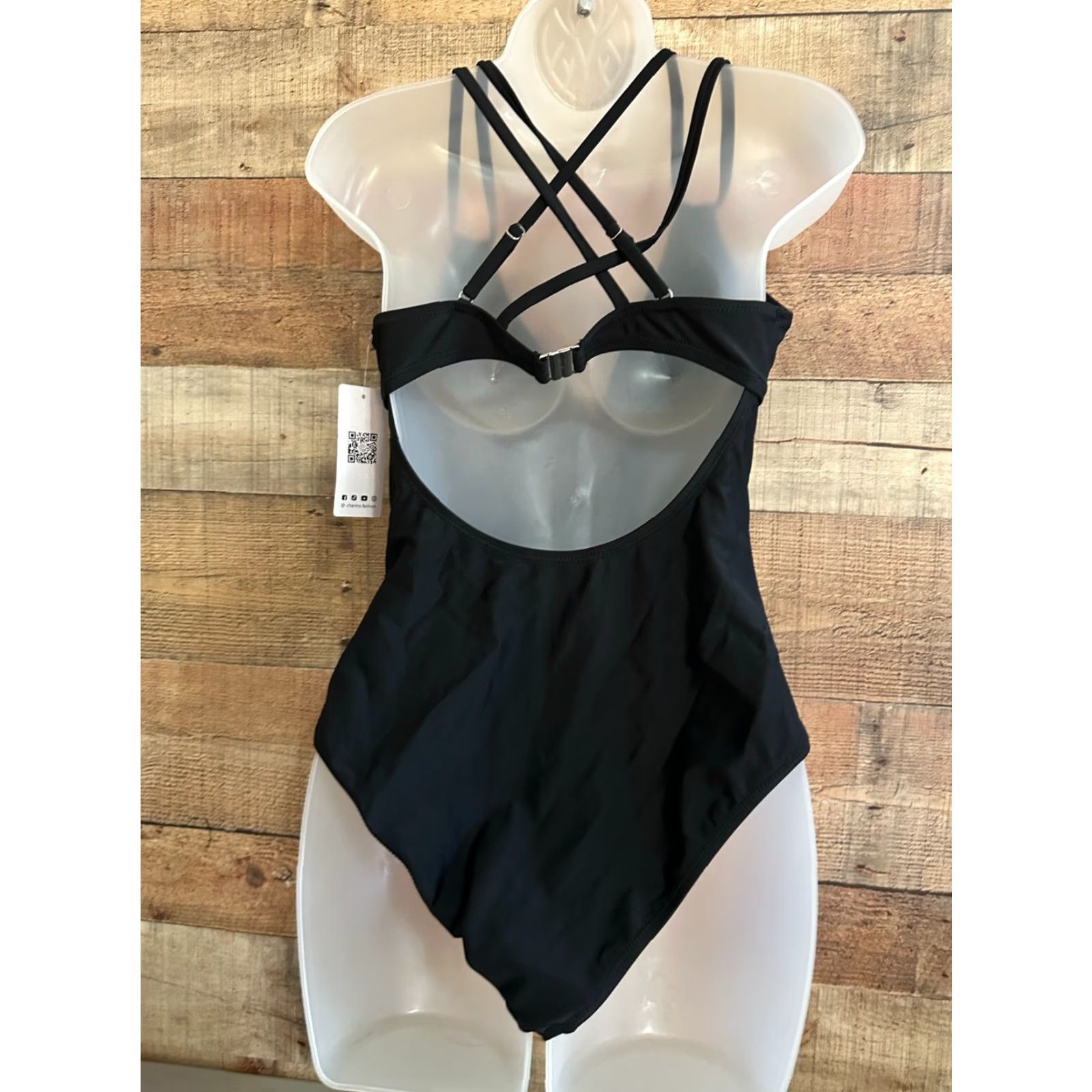 Vintage Charme Women's Athletic 1-Pc Racerback Swimsuit; Medium, Black UPF 50 NWT Size ONE SIZE - 2 Thumbnail