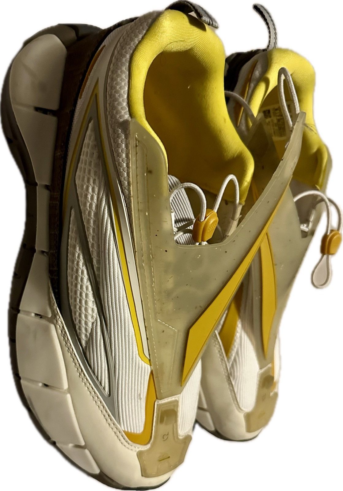 image of Reebok Zig 3D Storm Hydro (Colors: Cottweiler Alabaster) Shoes in White/Yellow, Men's (Size 8)