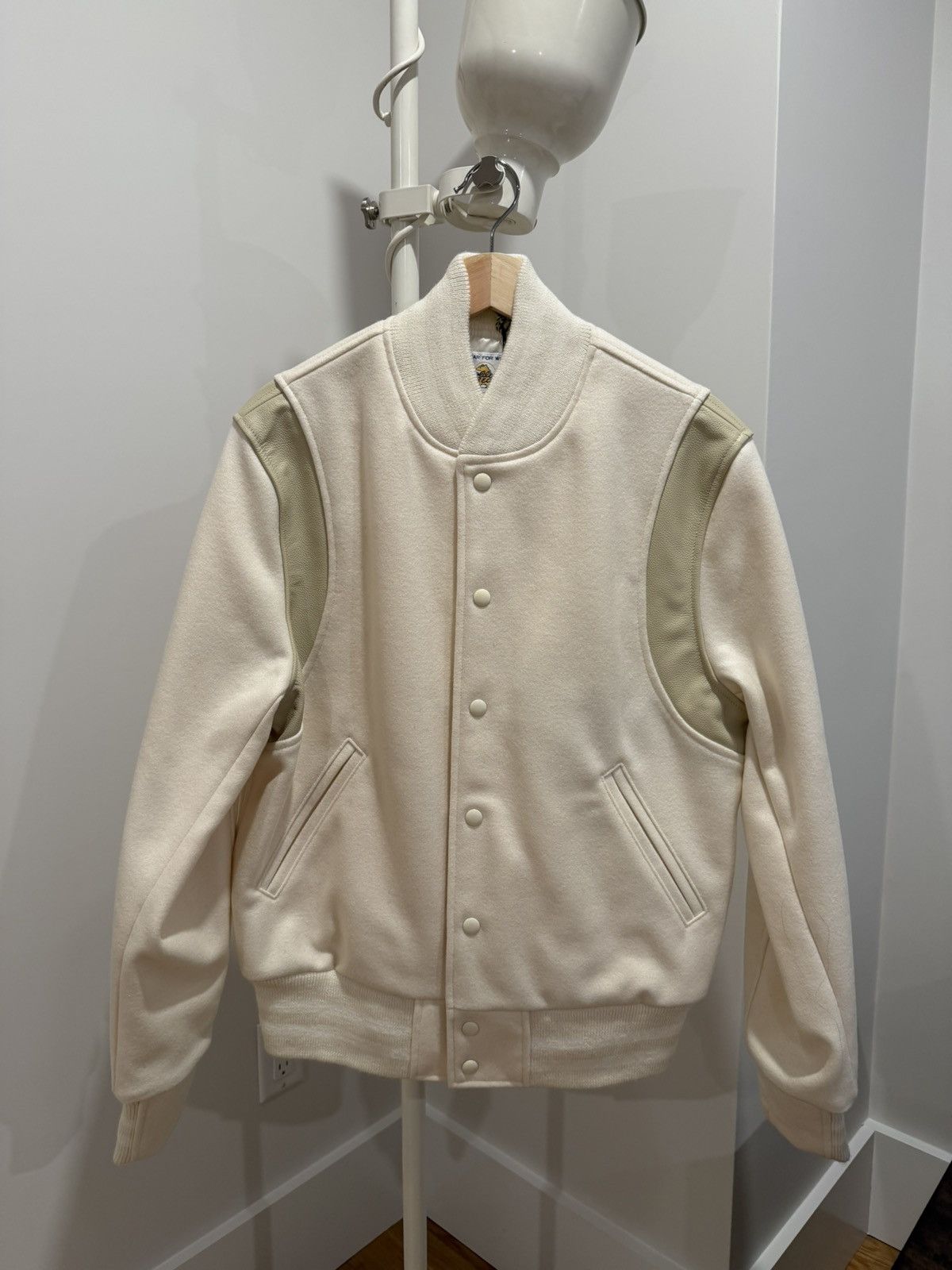 CQP DEADSTOCK White & Creme Bomber USA MADE Size US M / EU 48-50 / 2 - 1 Thumbnail