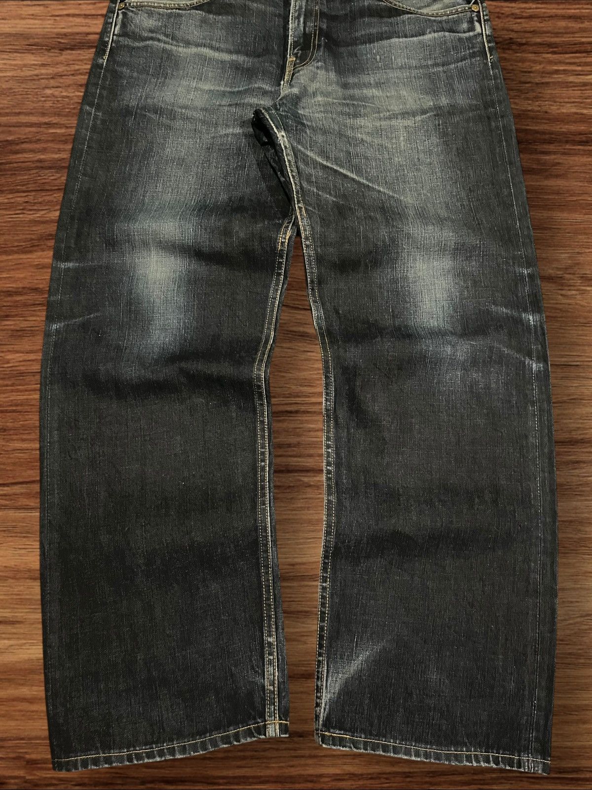 Levi's ⚡️Baggy⚡️Vintage Levi’s Lot 503 Dark Washed Distressed Jeans Size US 37 - 10 Thumbnail