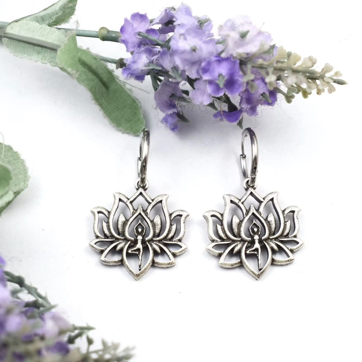 Jewelry × Vintage Yoga Lotus Earrings Size ONE SIZE - 4 Thumbnail