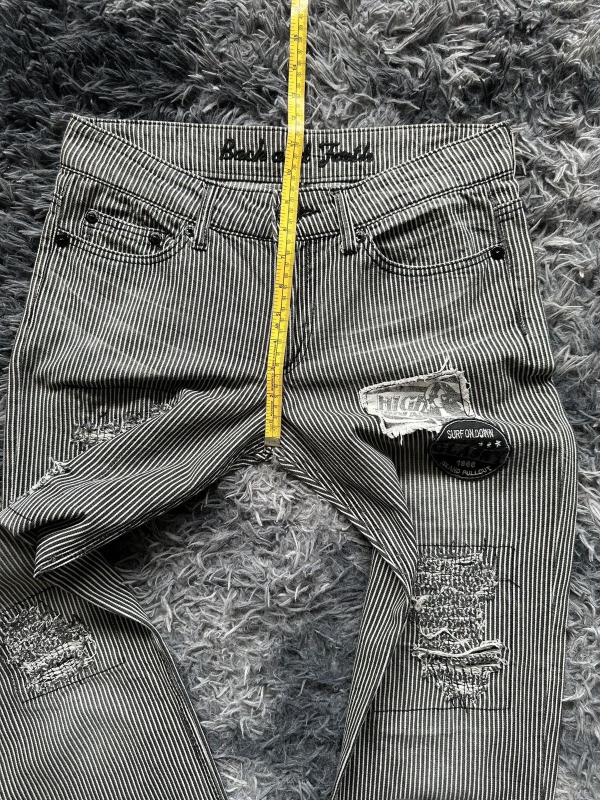 Japanese Brand [32/40] 00s Back & Forth boro wabash stripe jeans Size US 32 / EU 48 - 17 Thumbnail