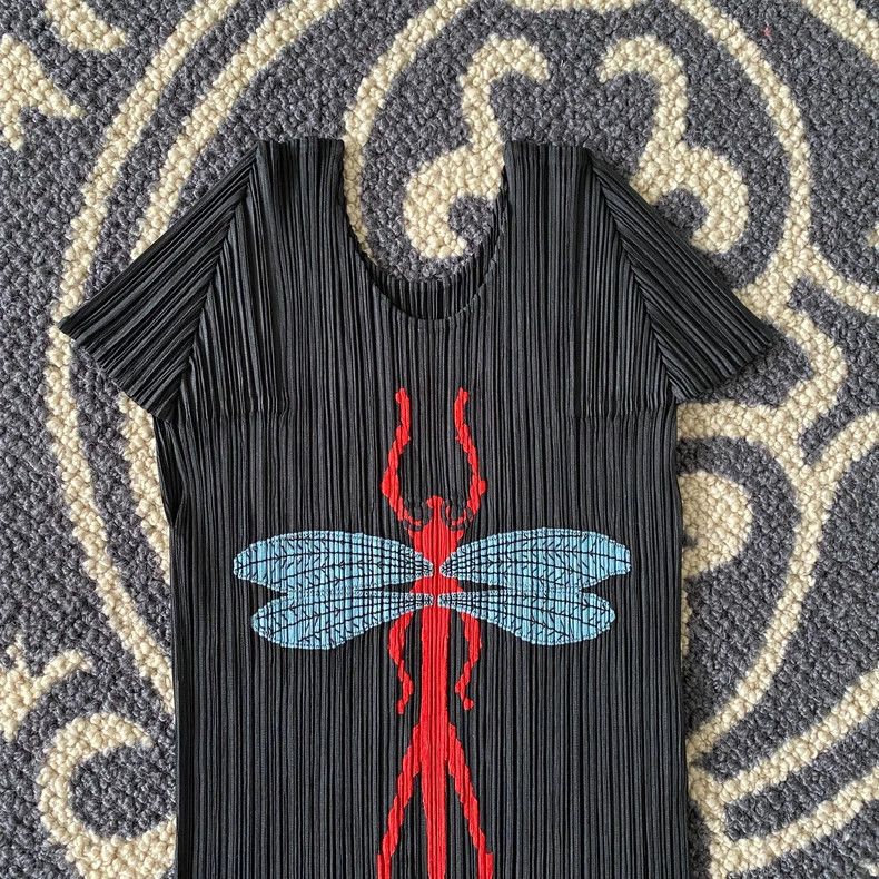Issey Miyake Issey Miyake Retro dragonfly collage short-sleeved shirt Size L / US 10 / IT 46 - 2 Thumbnail