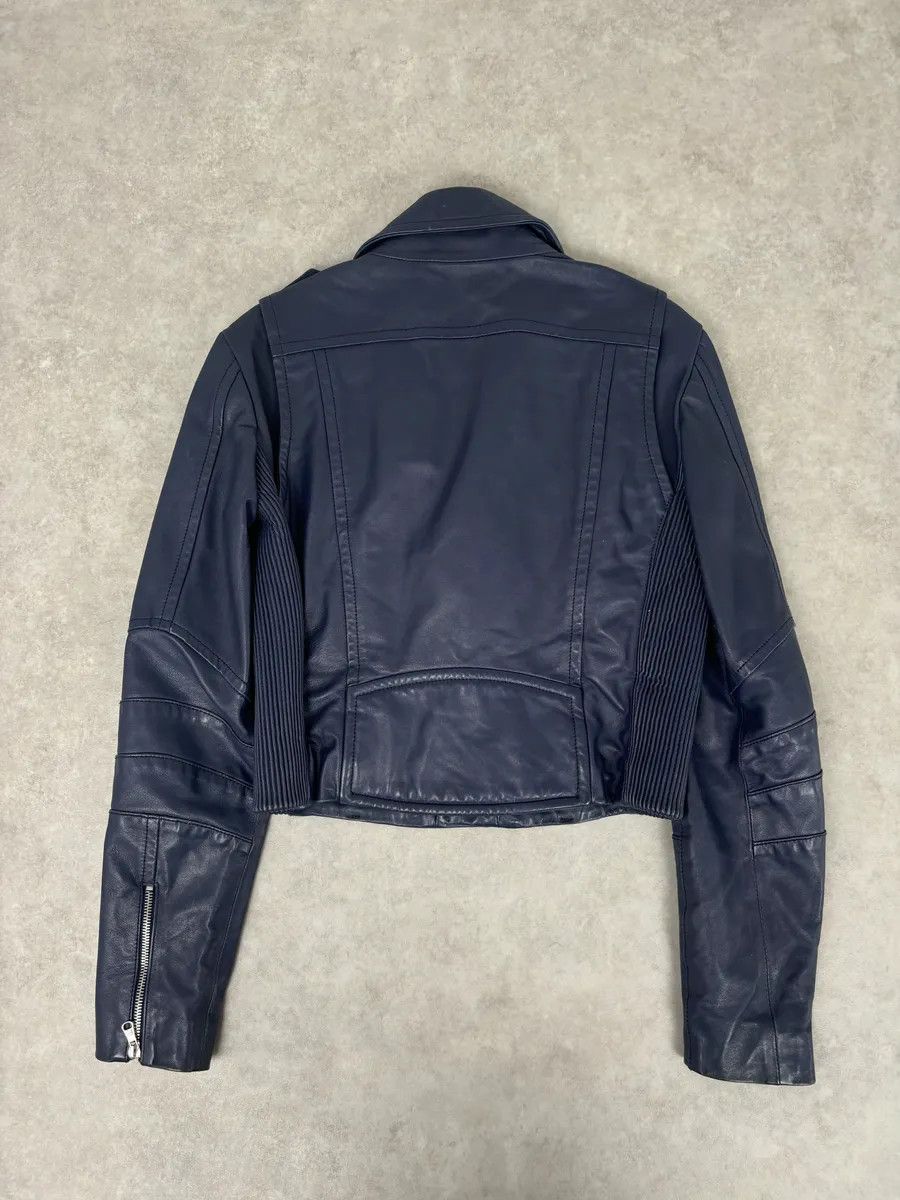 Pierre Balmain 2010s Pierre Balmain Perfecto Biker Blue Leather Jacket Size S / US 4 / IT 40 - 5 Thumbnail