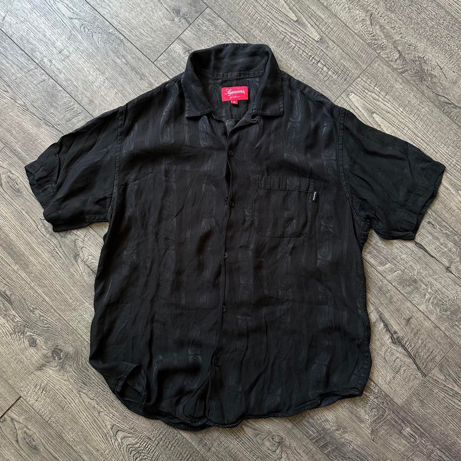Supreme Supreme Heavenly Silk Polo FW22 black | Grailed