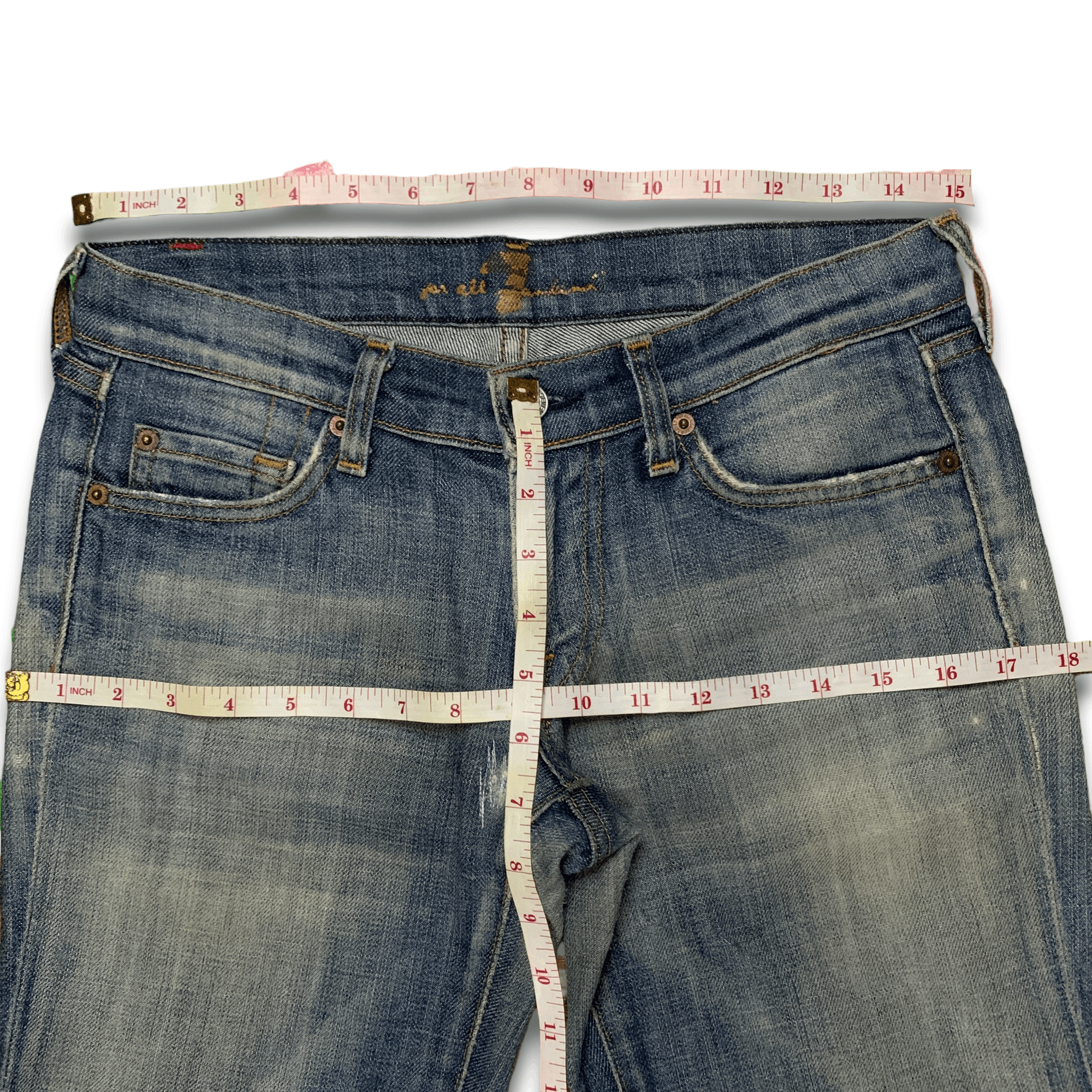 7 For All Mankind Vintage USA 7 For All Mankind Mud Wash Flare Denim Jeans Size 30" / US 8 / IT 44 - 7 Thumbnail