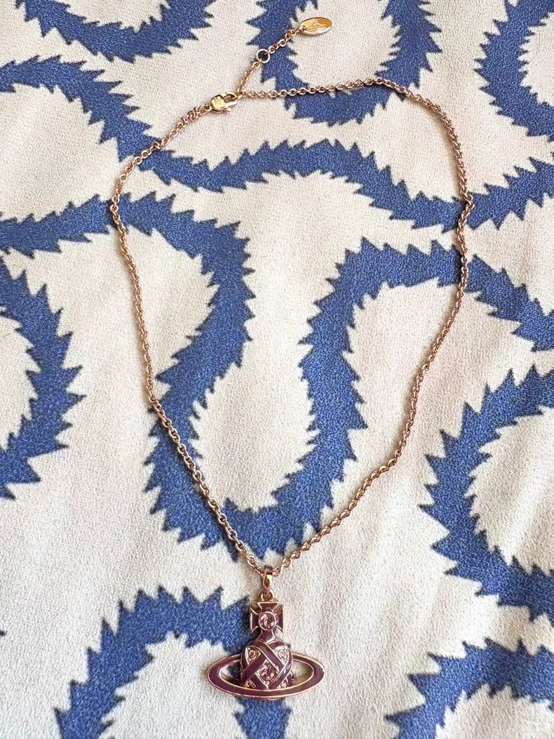 Vivienne Westwood Vivienne Westwood Purple Woven Flat Saturn Necklace Size ONE SIZE - 3 Thumbnail