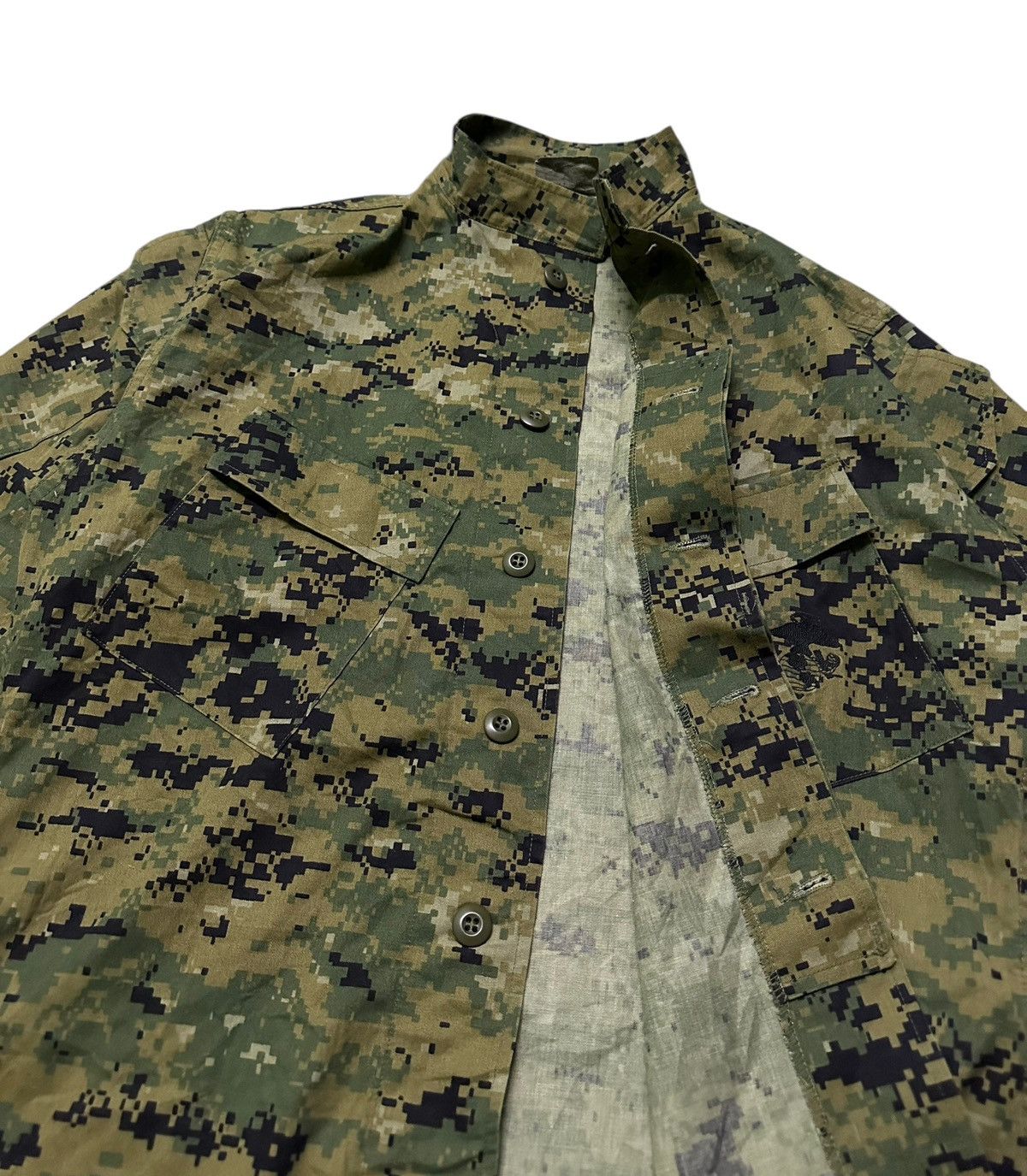 Vintage Vintage USMC woodland camo slang pocket button shirts jacket Size US M / EU 48-50 / 2 - 11 Thumbnail