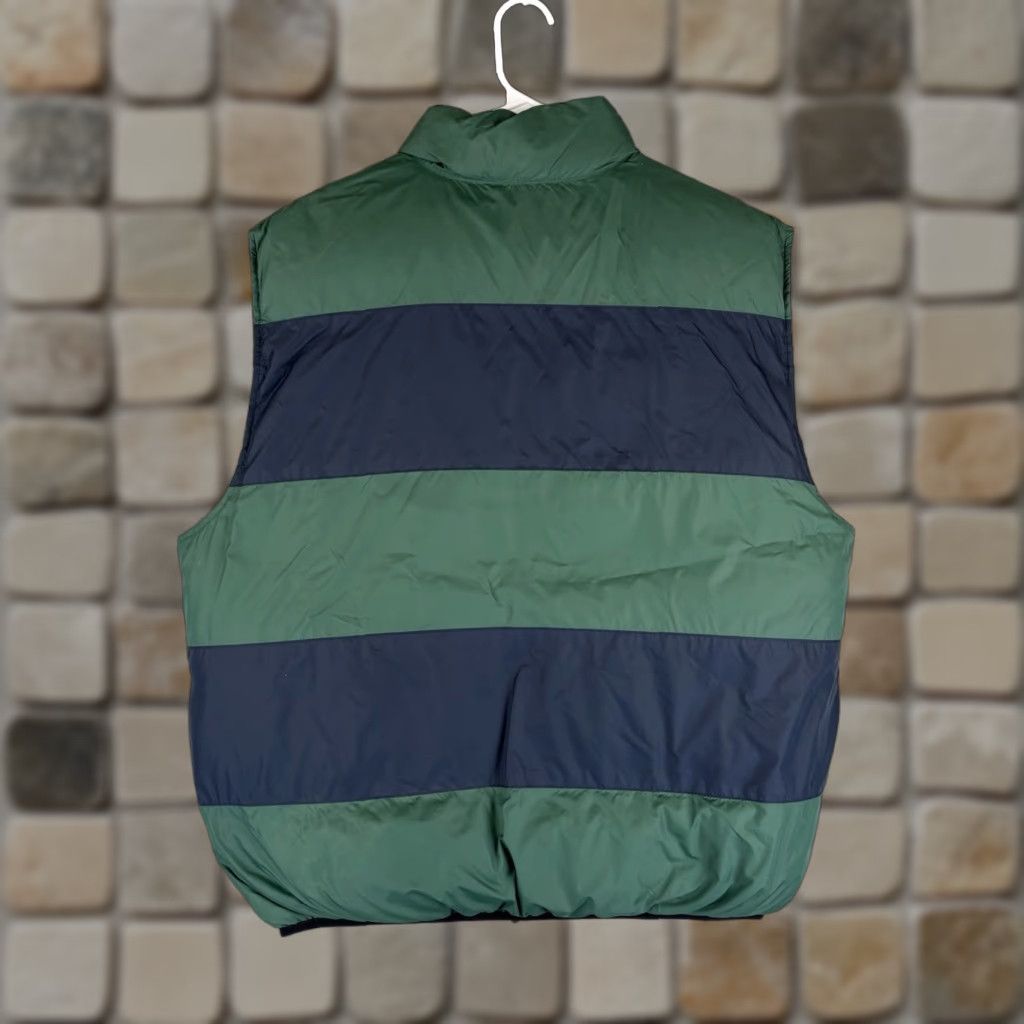 Cremieux Vtg Daniel Cremieux Reversible Puffer Vest Mens XL Navy Green Stripe Down Fill Vest Size US XL / EU 56 / 4 - 1 Thumbnail