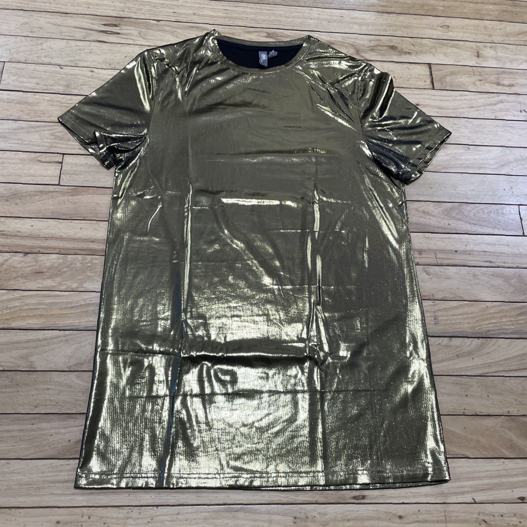 Asos VINTAGE ASOS Shiny Gold Shirt Adult S Metallic Bright Shiny Disco 1970s NY Club Scene Shirt Size US S / EU 44-46 / 1 - 4 Thumbnail