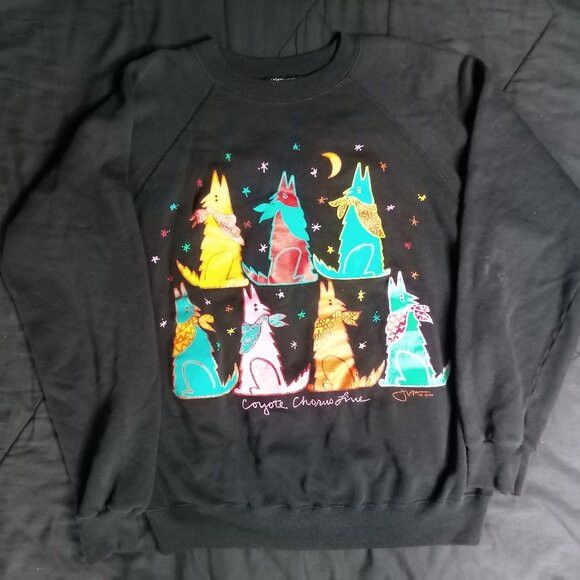 Hanes Vintage 80s Coyote Chorus Line Southwest Crewneck Sweatshirt Size US M / EU 48-50 / 2 - 2 Thumbnail