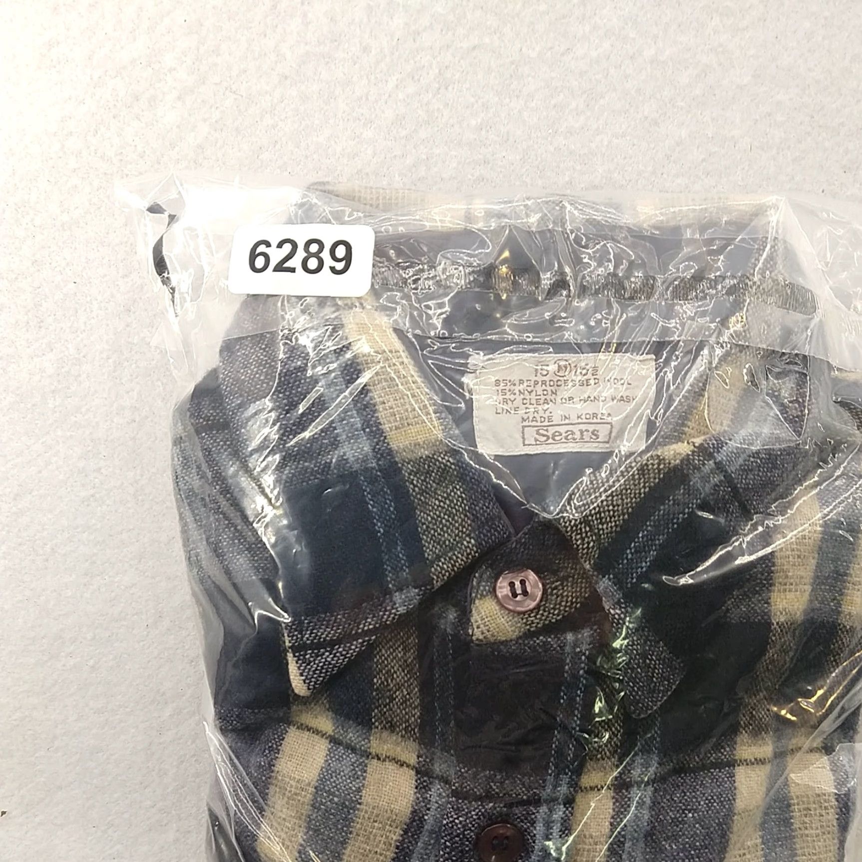 Sears VINTAGE Sears Shirt M Button-Up 80s Plaid Wool Blend Long Sleeve Button-Down Mens Size US M / EU 48-50 / 2 - 7 Thumbnail