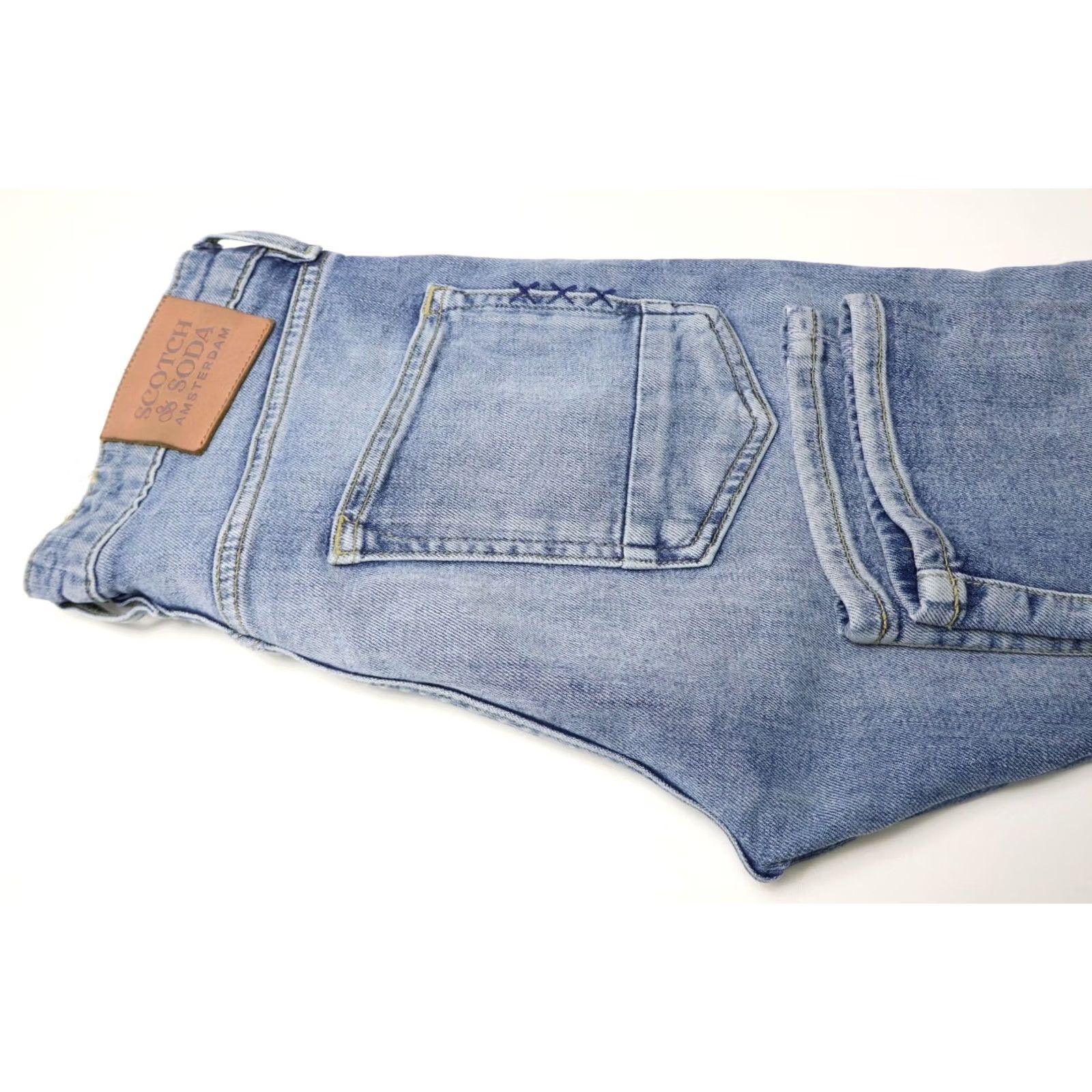 Scotch & Soda SCOTCH & SODA Jeans Men's Slim Blue Whiskers Faded Button Fly W29/L30 Size US 29 - 7 Thumbnail
