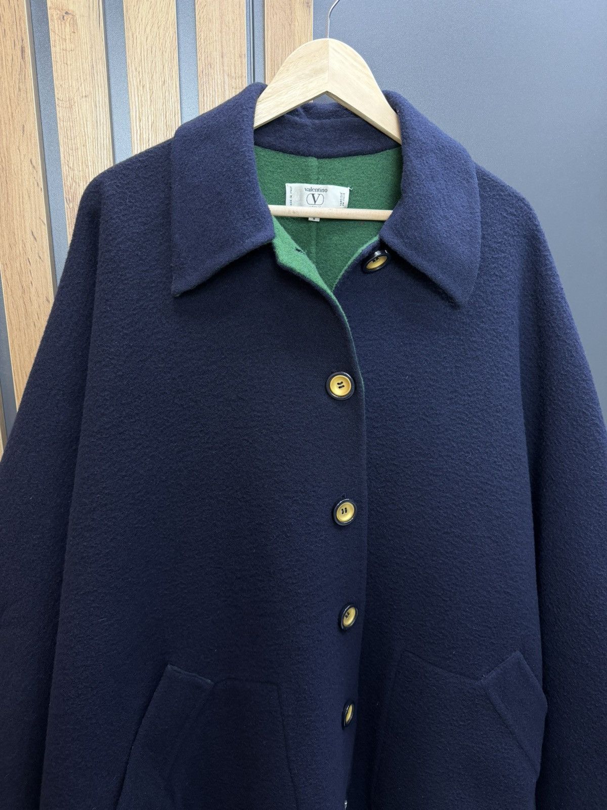 Valentino Valentino Miss V Wool Cape Coat Navy Size 42 Size M / US 6-8 / IT 42-44 - 3 Thumbnail