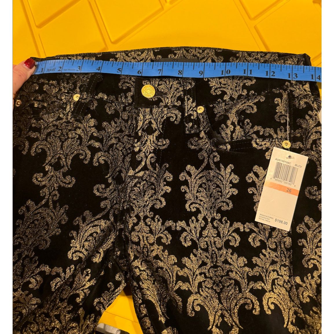 7 For All Mankind NWT Seven7 For All Mankind Brocade Black Gold Pants Holiday Size 26" / US 2 / IT 38 - 11 Thumbnail