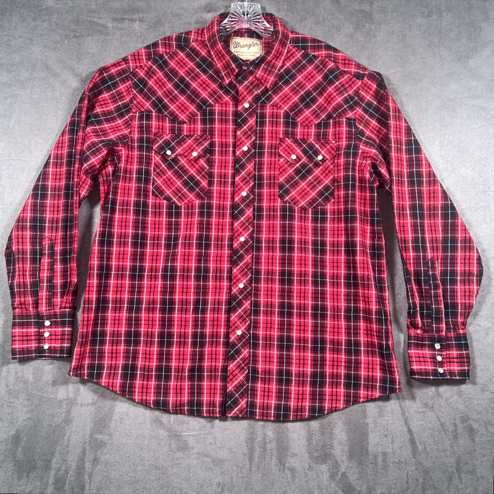 Wrangler Wrangler Western Mens XL Pearl Snap Shirt Red Plaid Sawtooth Pocket Cowboy Size US XL / EU 56 / 4 - 2 Thumbnail