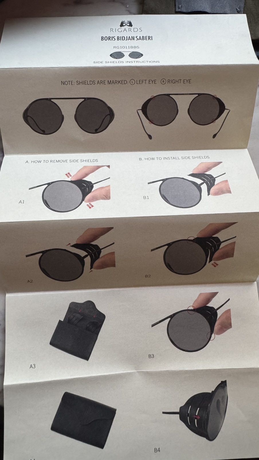 Boris Bidjan Saberi BBS x Rigards Black Aviator Sunglasses RG1011BBS Size ONE SIZE - 25 Thumbnail