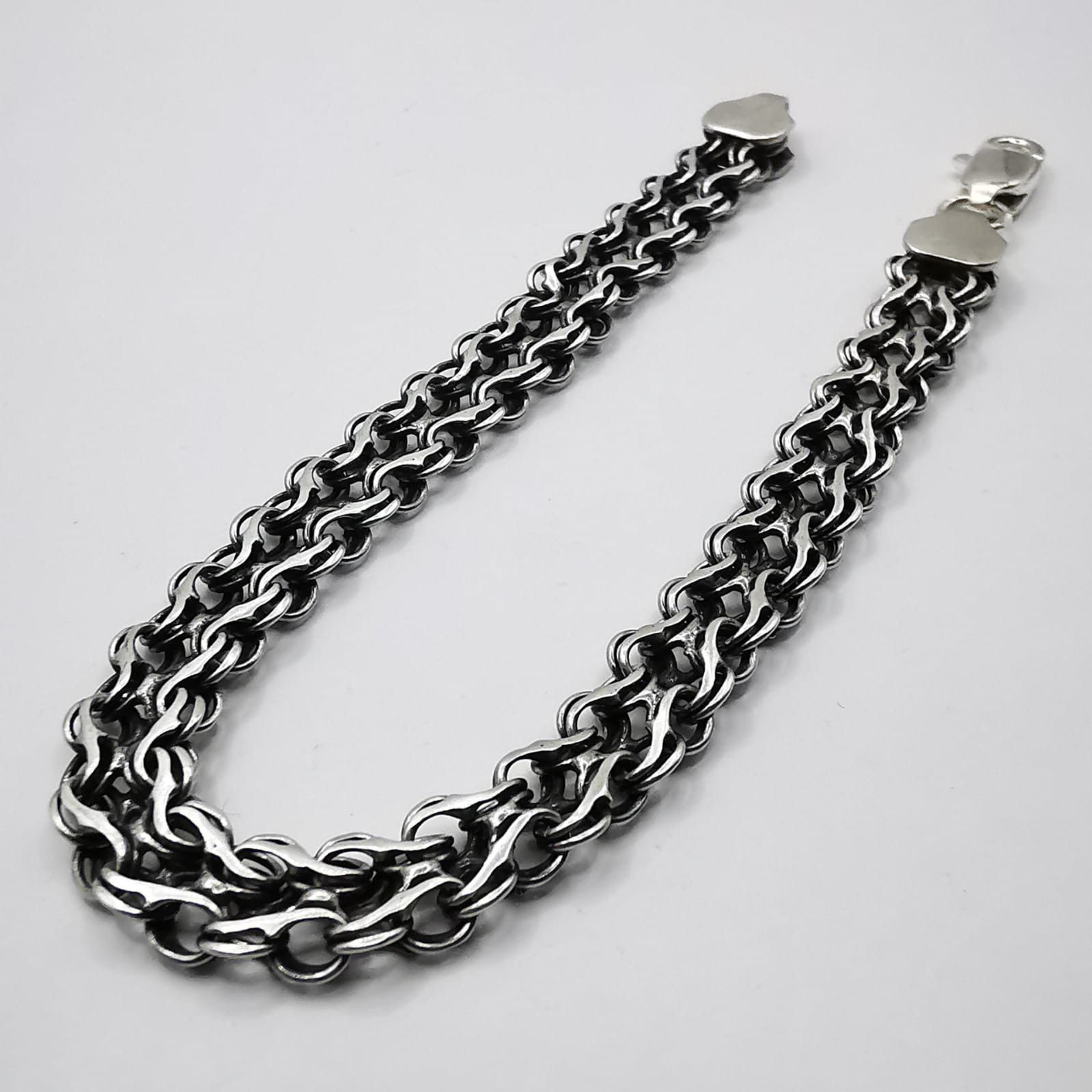 Sterling Silver Vintage Men's Bracelet Jewelry, 925 Sterling Silver 13,34g Size ONE SIZE - 4 Thumbnail