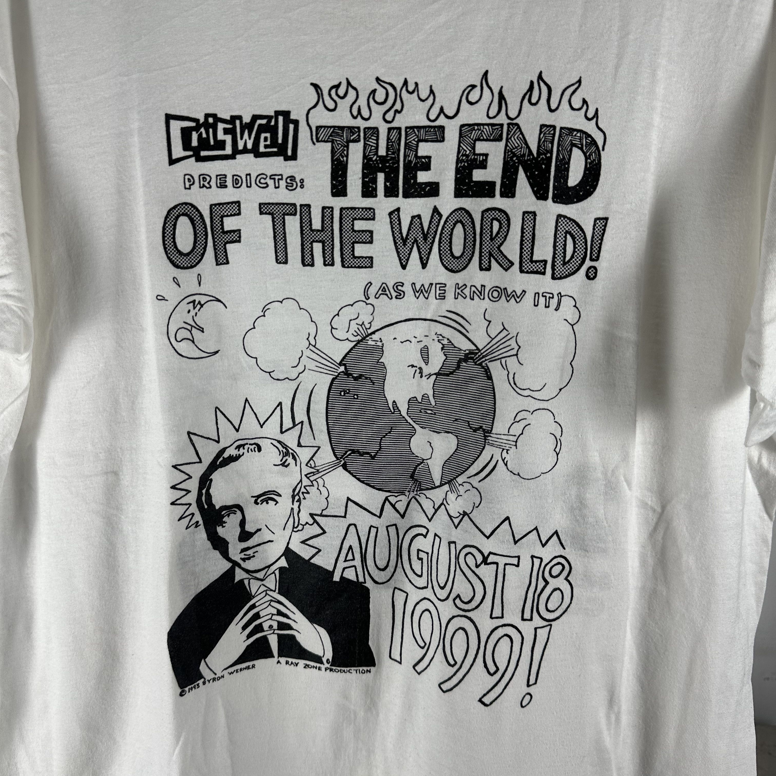 Vintage Vintage 1993 Criswell Predicts The End of the World T-Shirt Size US L / EU 52-54 / 3 - 2 Thumbnail