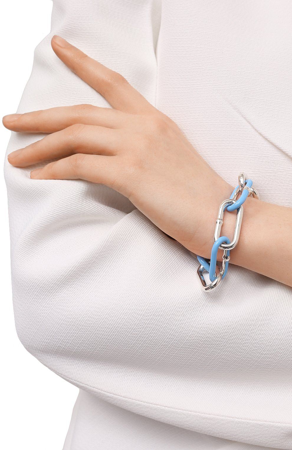 Bottega Veneta BOTTEGA VENETA blue & silver enameled bracelet Medium q Size ONE SIZE - 3 Thumbnail