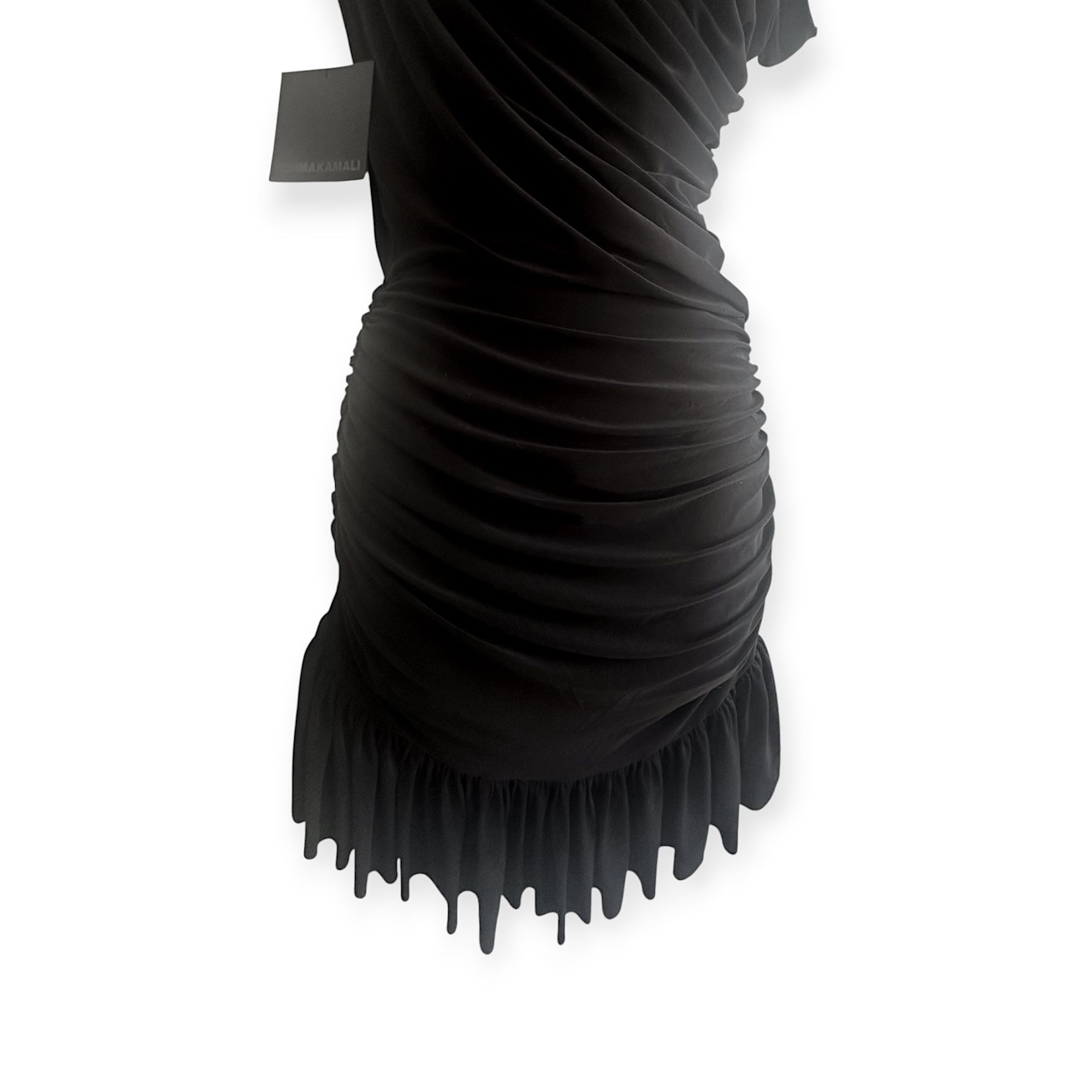 Norma Kamali Norma Kamali One Shoulder Peasant Mini Dress, Black, Size Size S / US 4 / IT 40 - 14 Thumbnail