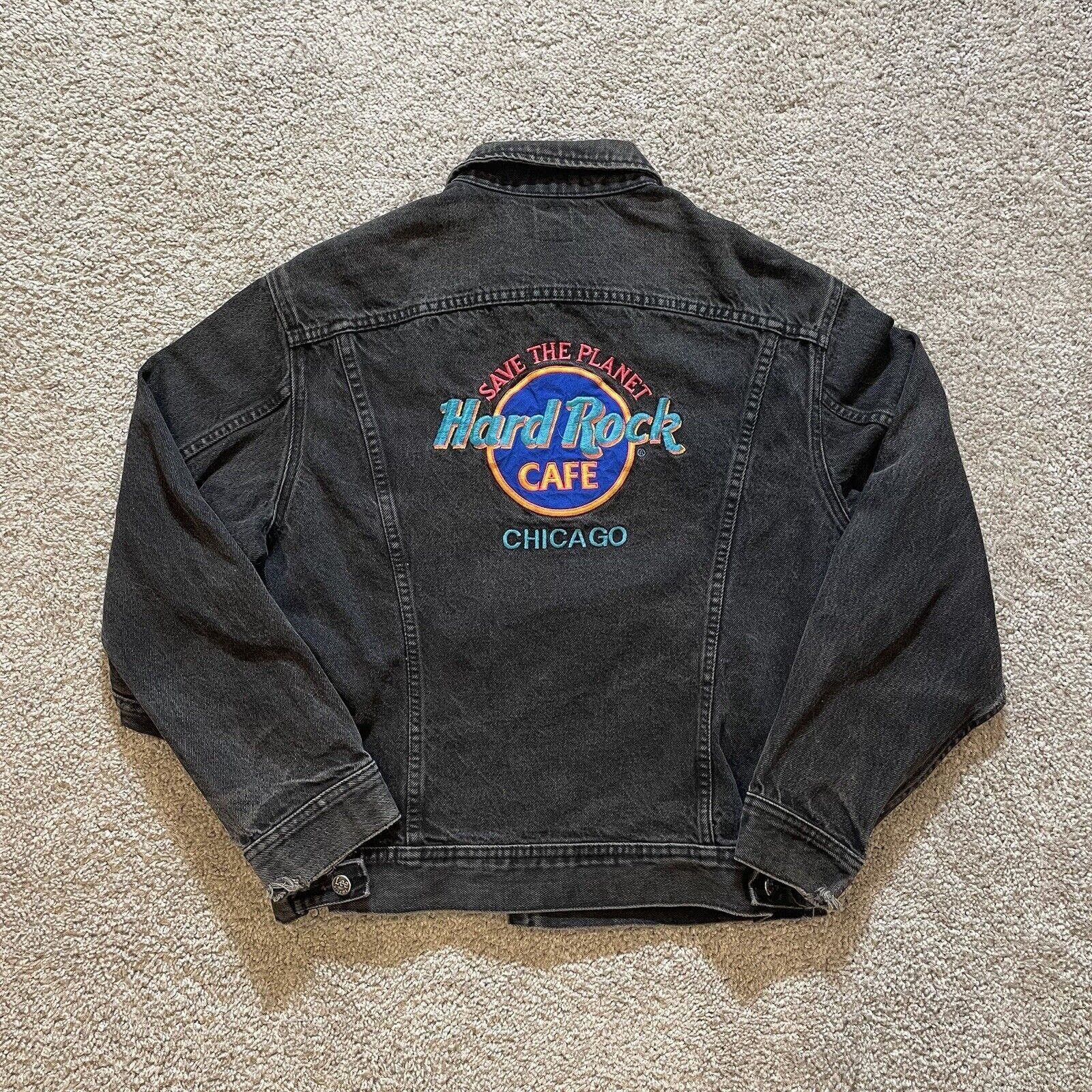 Vintage hard rock denim jacket sales
