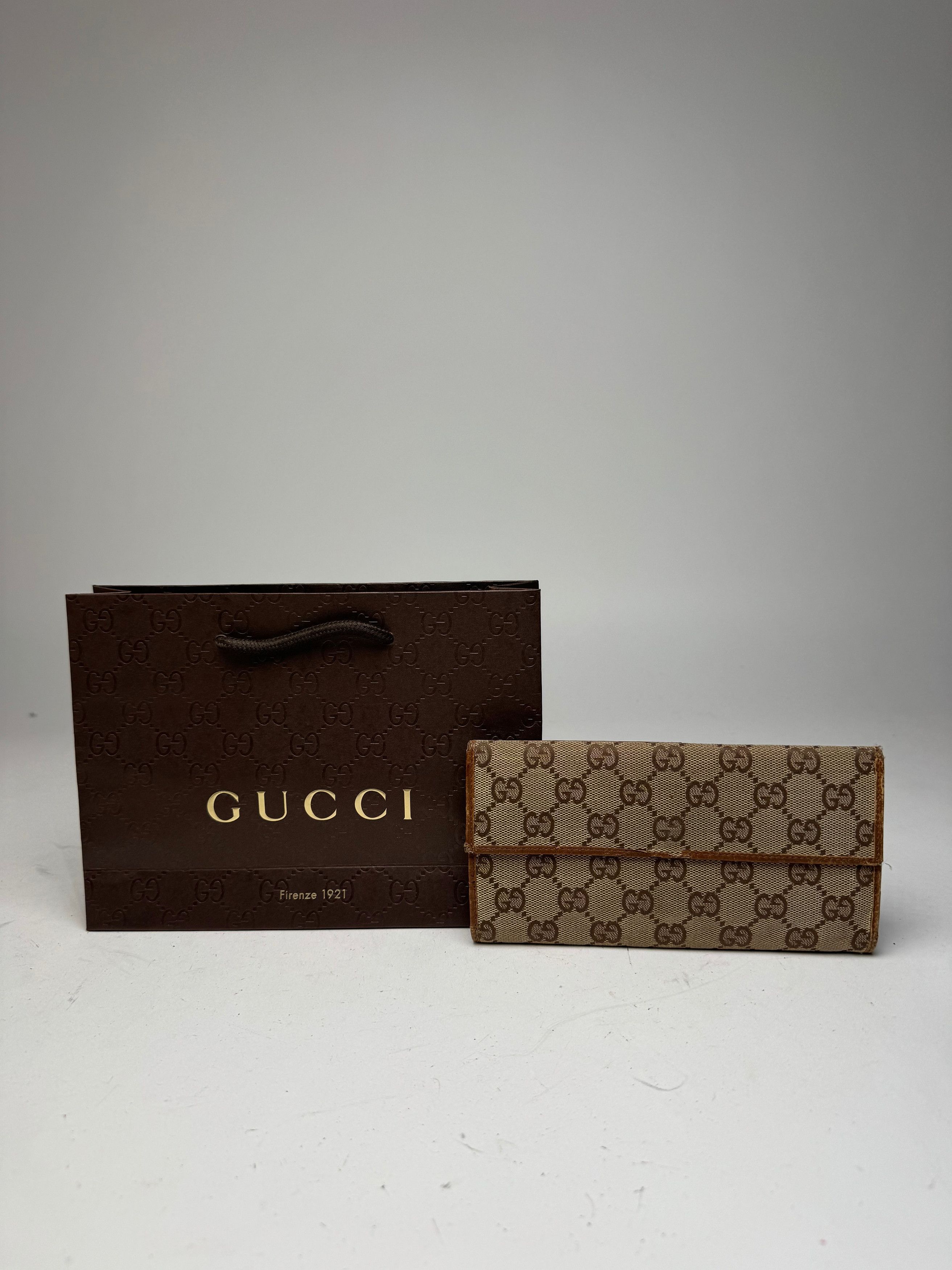 Gucci Vintage Monogram Wallet beige brown Size ONE SIZE - 1 Thumbnail