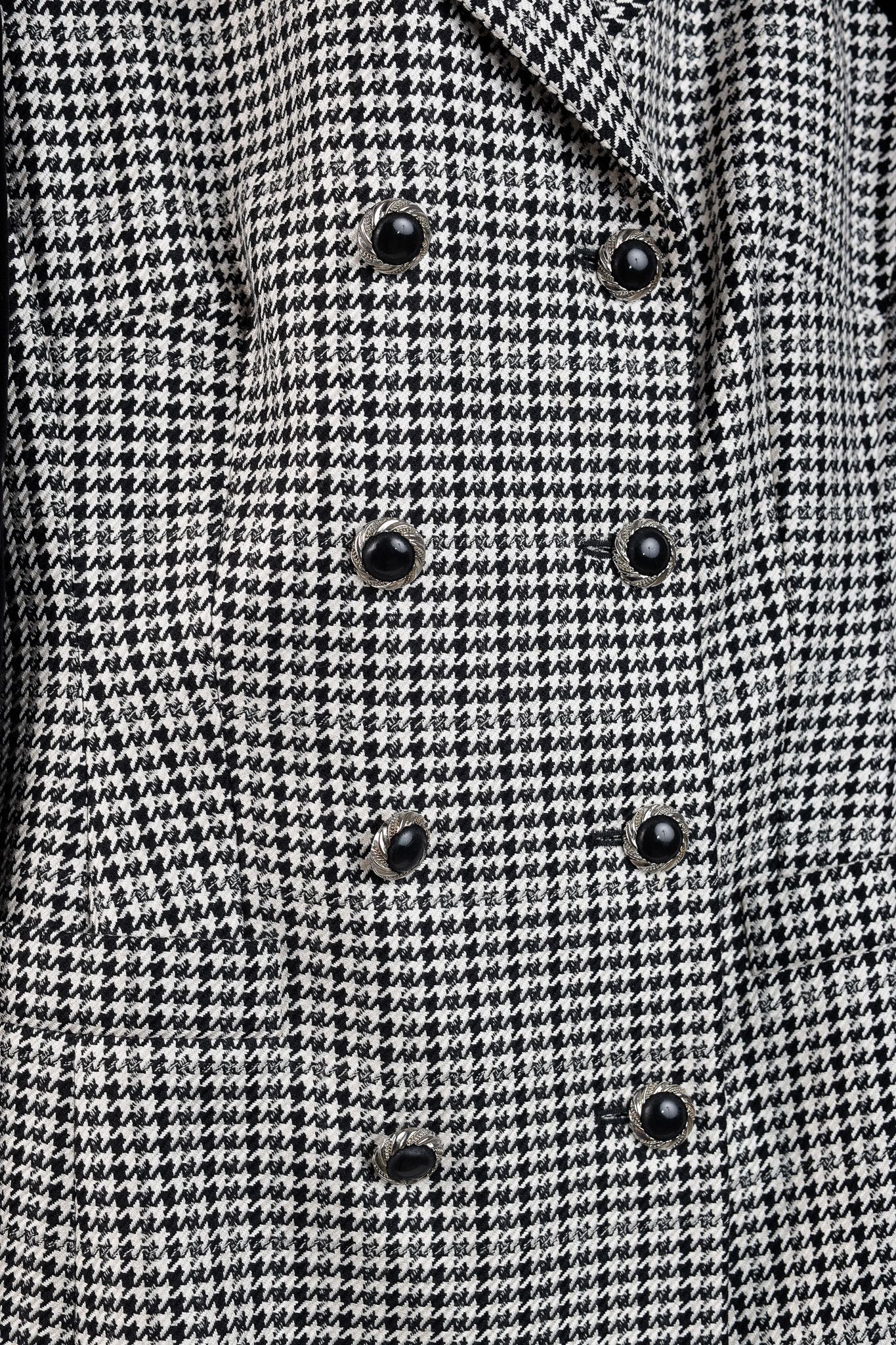Escada Escada Vintage Houndstooth Double Breasted Velvet Blazer Size M / US 6-8 / IT 42-44 - 7 Thumbnail