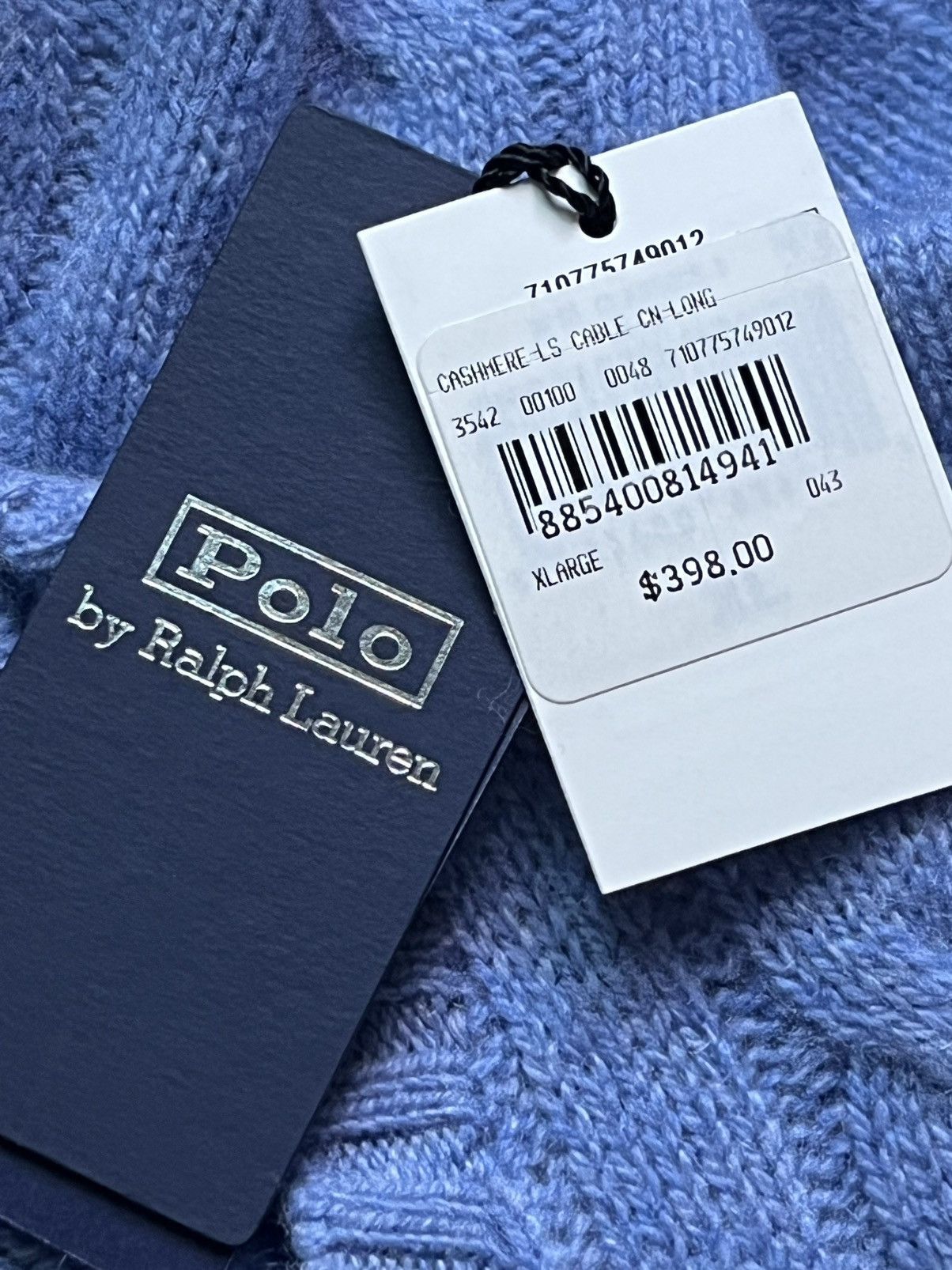 Polo Ralph Lauren Polo Ralph Lauren Cable-Knit Blue Cashmere Sweater Men’s XL Size US XL / EU 56 / 4 - 8 Thumbnail