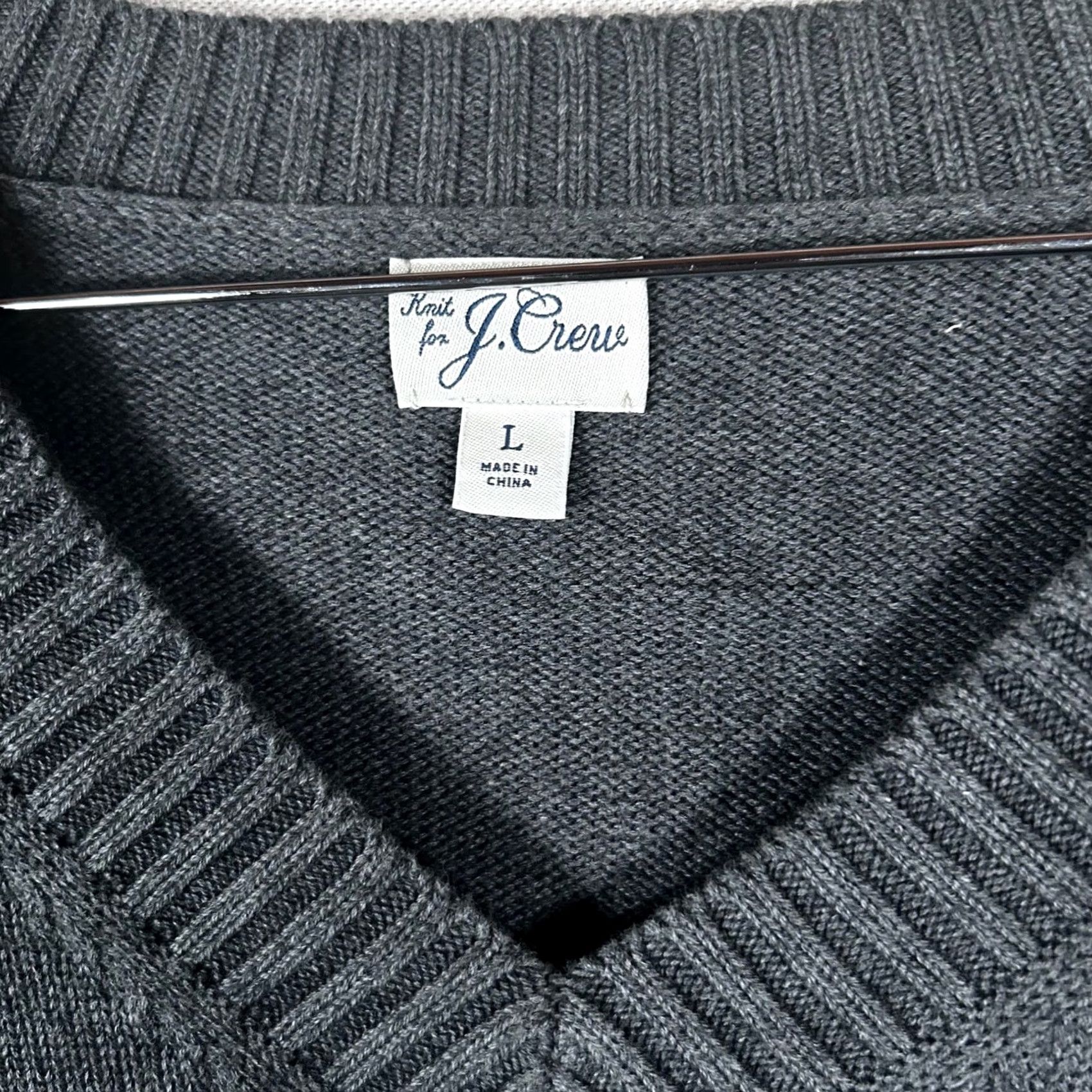 J.Crew J. Crew Mens V-Neck Cotton Knit Sweater Gray Burgundy Stripe Size L Size US L / EU 52-54 / 3 - 2 Thumbnail