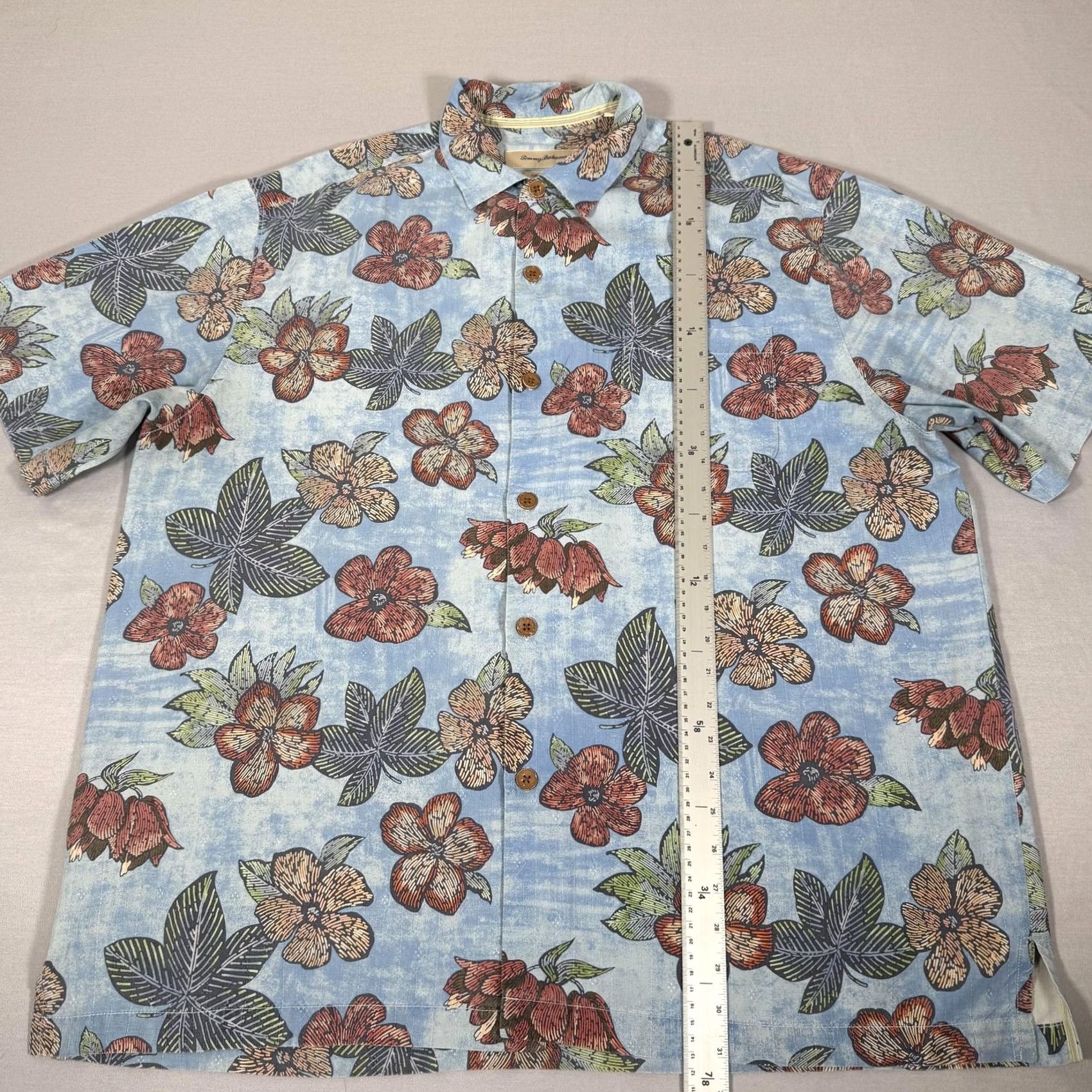Tommy Bahama Tommy Bahama Shirt Mens XL Blue Floral Hawaiian Silk Button Up Beach Aloha Size US XL / EU 56 / 4 - 5 Thumbnail