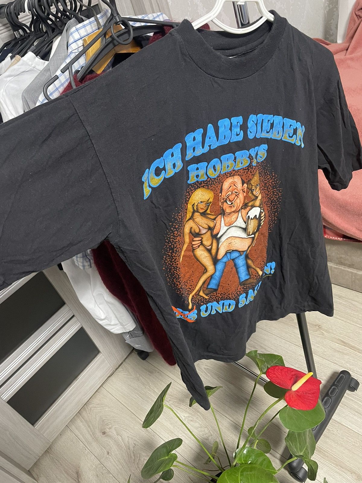 Vintage Vintage 1993 German Graphic Tee Beer Ich Habe Sieben Hobbys Size US M / EU 48-50 / 2 - 6 Thumbnail